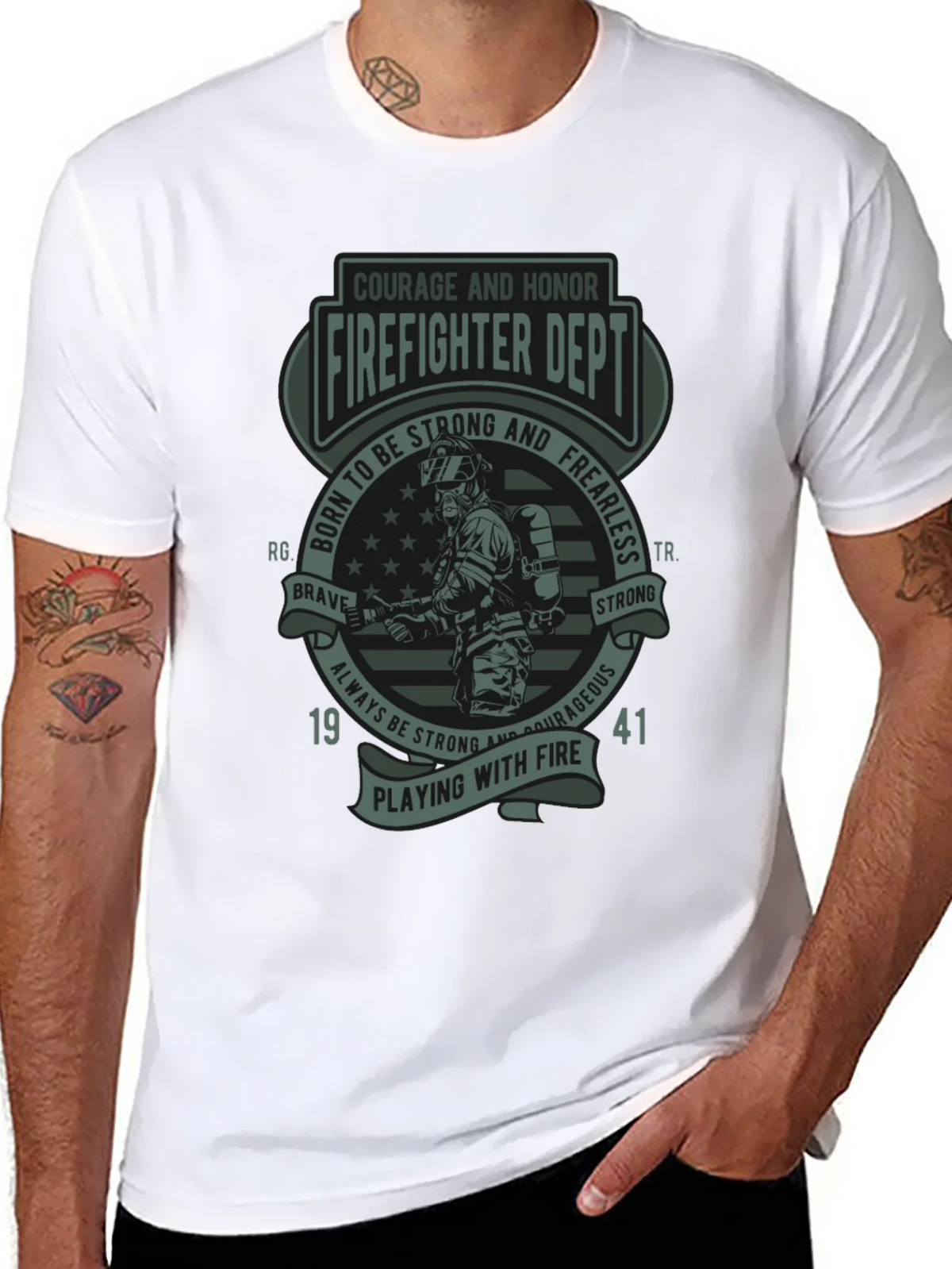 Firefighter Dept. T-Shirt - Courage & Honor Design product image 7