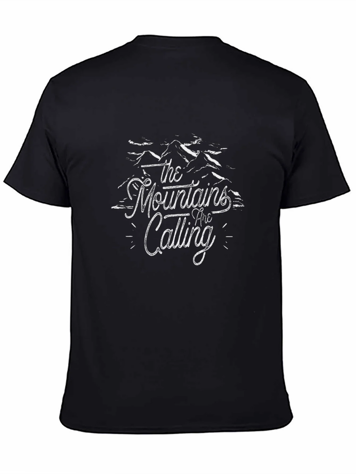 Mountains are Calling Graphic Tee - Black Cotton product image 4