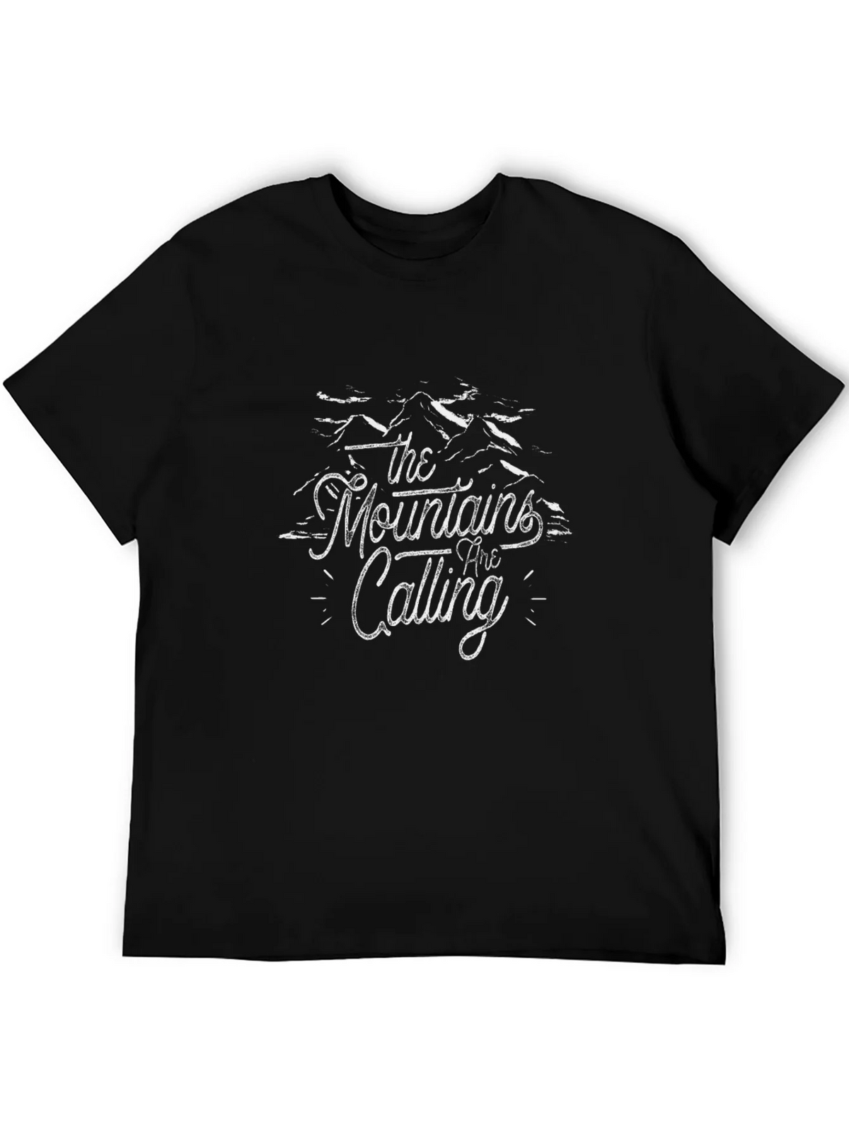 Mountains are Calling Graphic Tee - Black Cotton product image 5