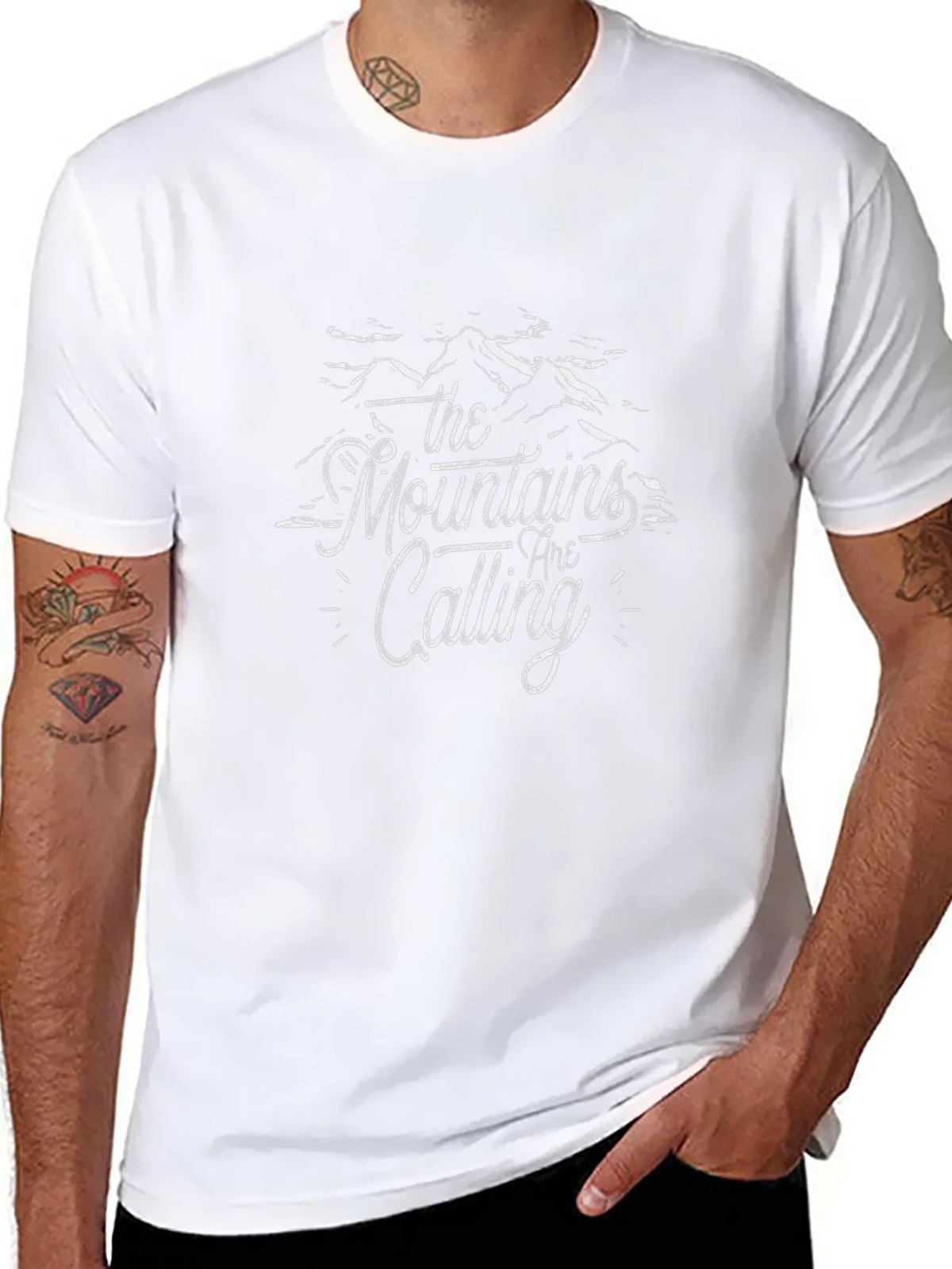 Mountains are Calling Graphic Tee - Black Cotton product image 7