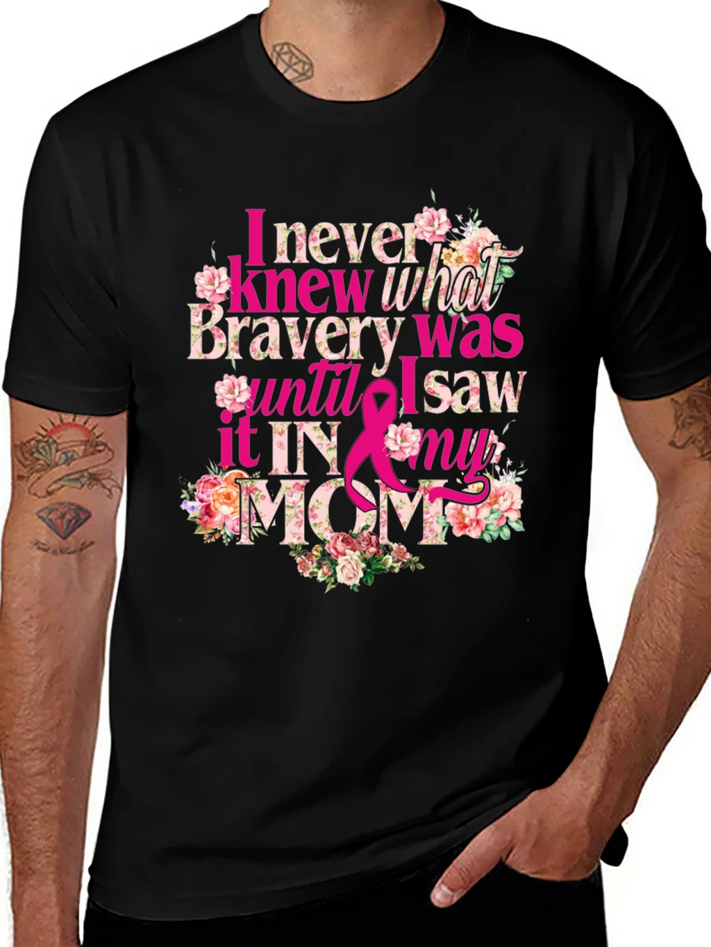 Bravery in My Mom Breast Cancer Awareness T-Shirt product image 1