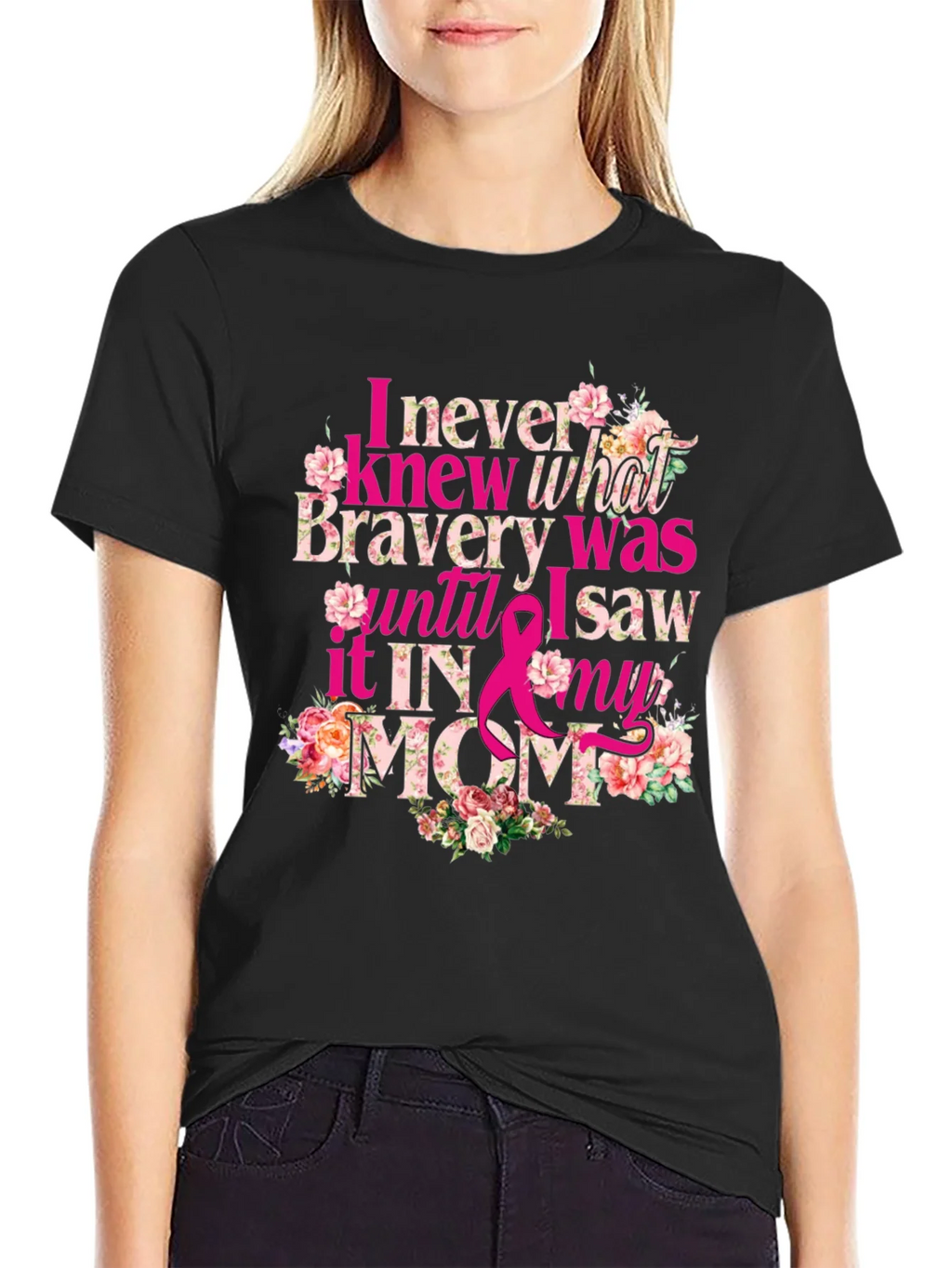Bravery in My Mom Breast Cancer Awareness T-Shirt product image 2