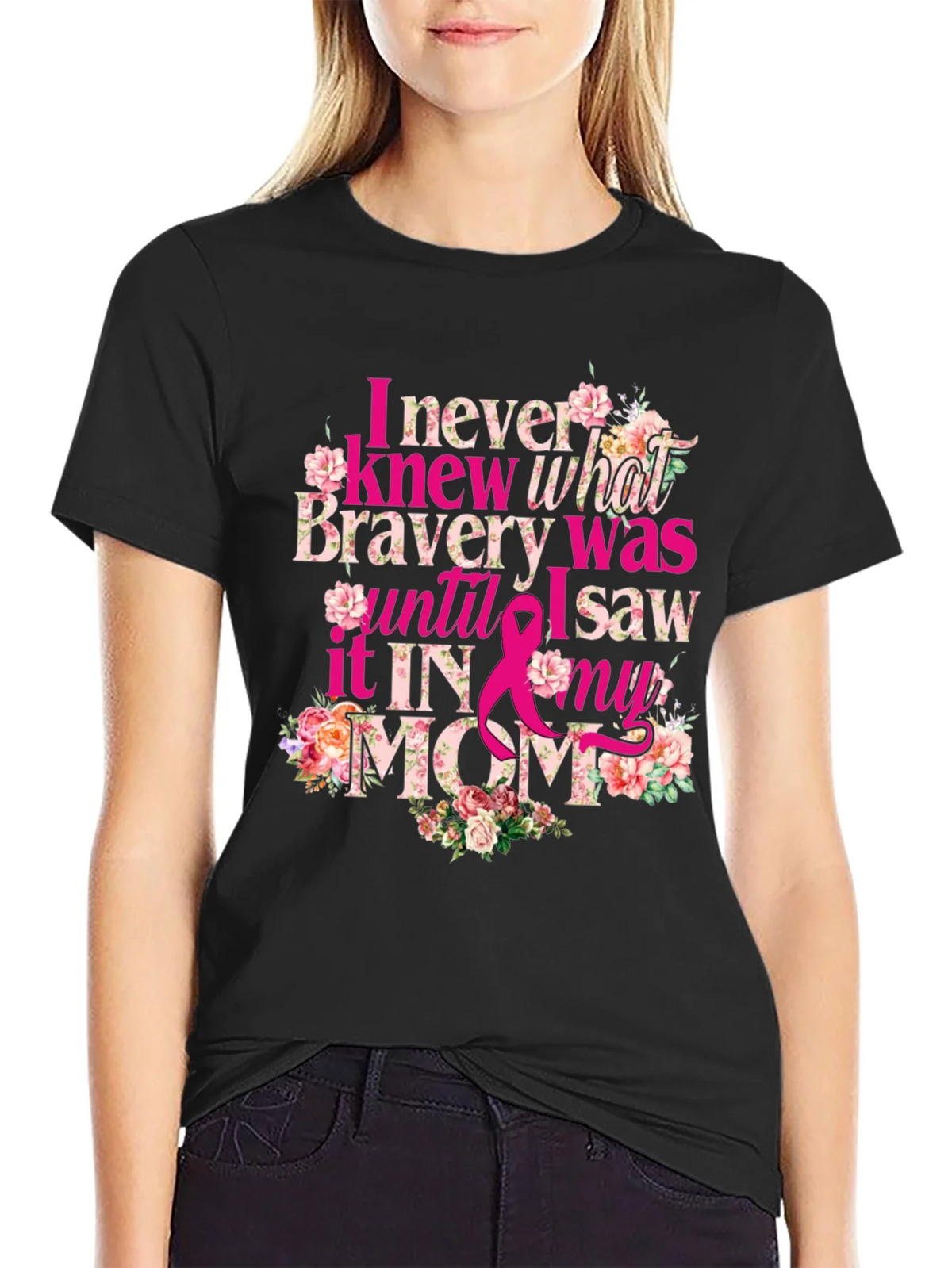 Bravery in My Mom Breast Cancer Awareness T-Shirt product image 2
