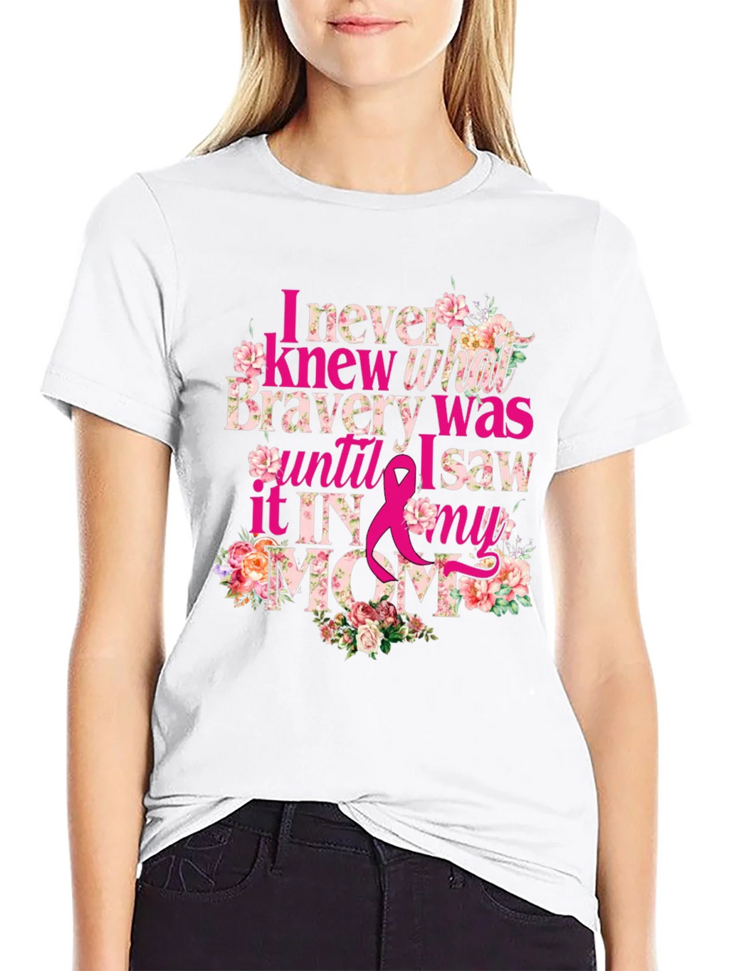Bravery in My Mom Breast Cancer Awareness T-Shirt product image 8