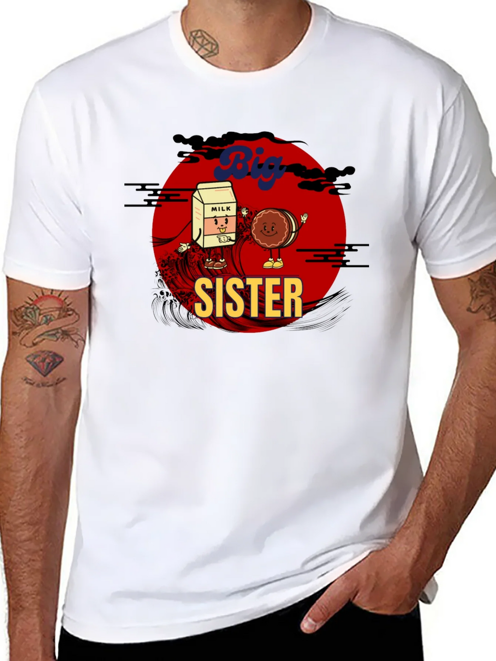 Big Sister Milk & Cookie Graphic T-Shirt product image 7