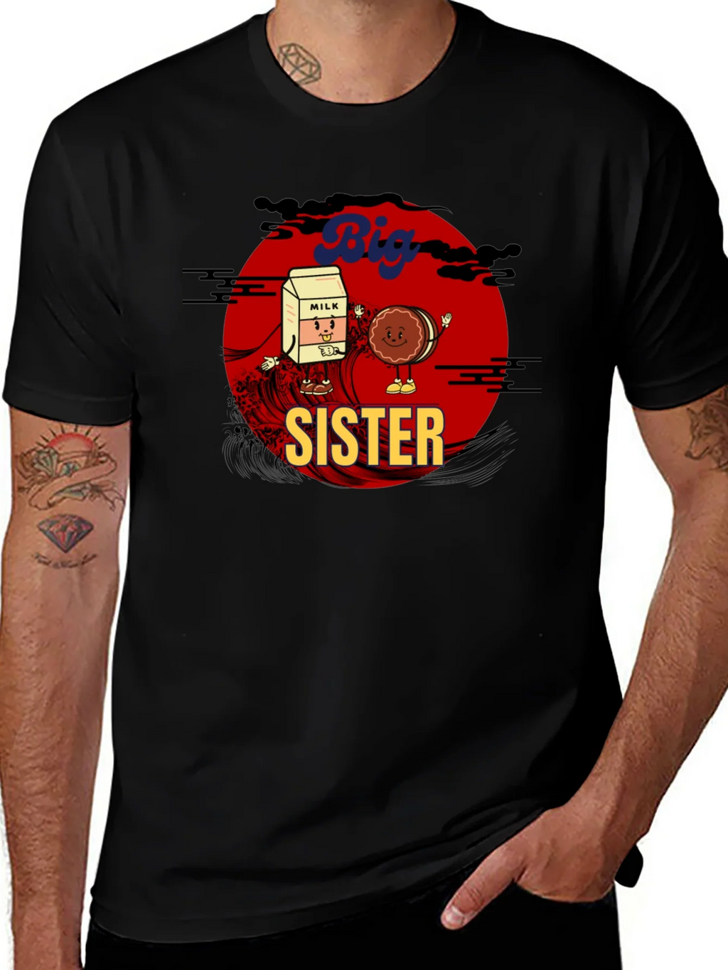 Big Sister Milk & Cookie Graphic T-Shirt product image 1