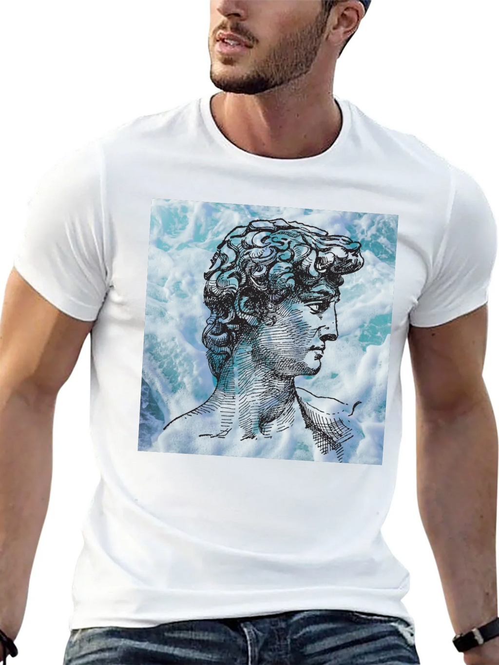 David Statue Graphic Tee - Black Cotton Blend product image 9
