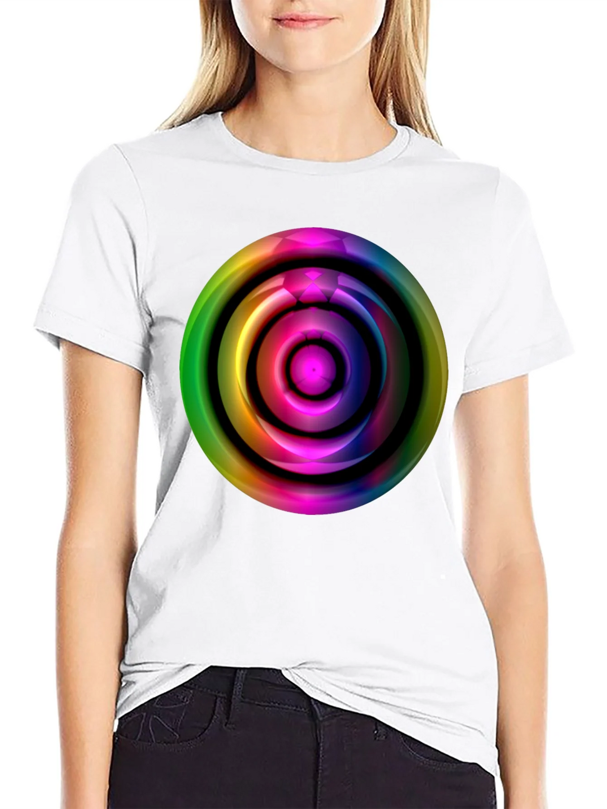 Colorful Abstract Circle Graphic Tee product image 8