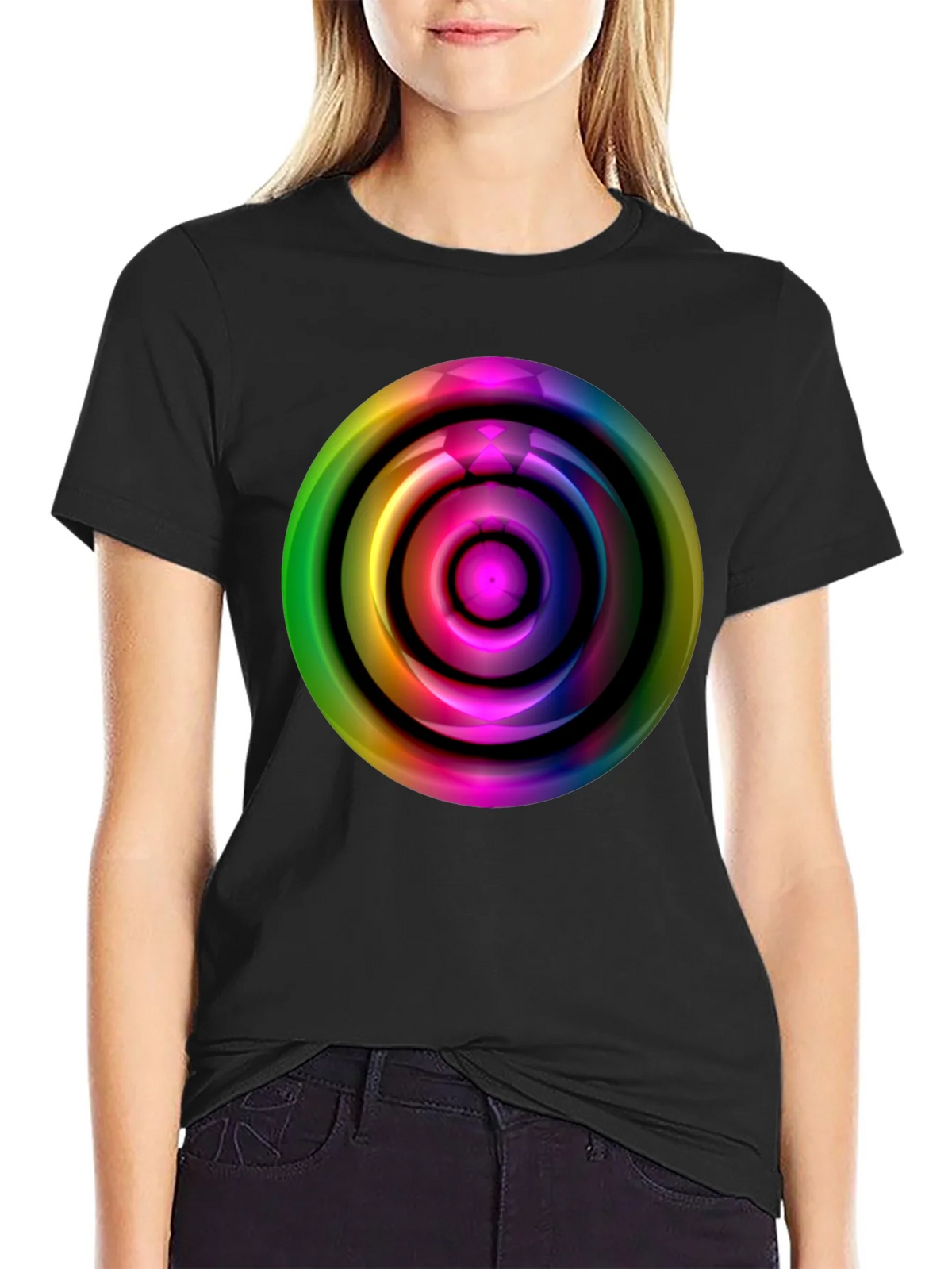 Colorful Abstract Circle Graphic Tee product image 2