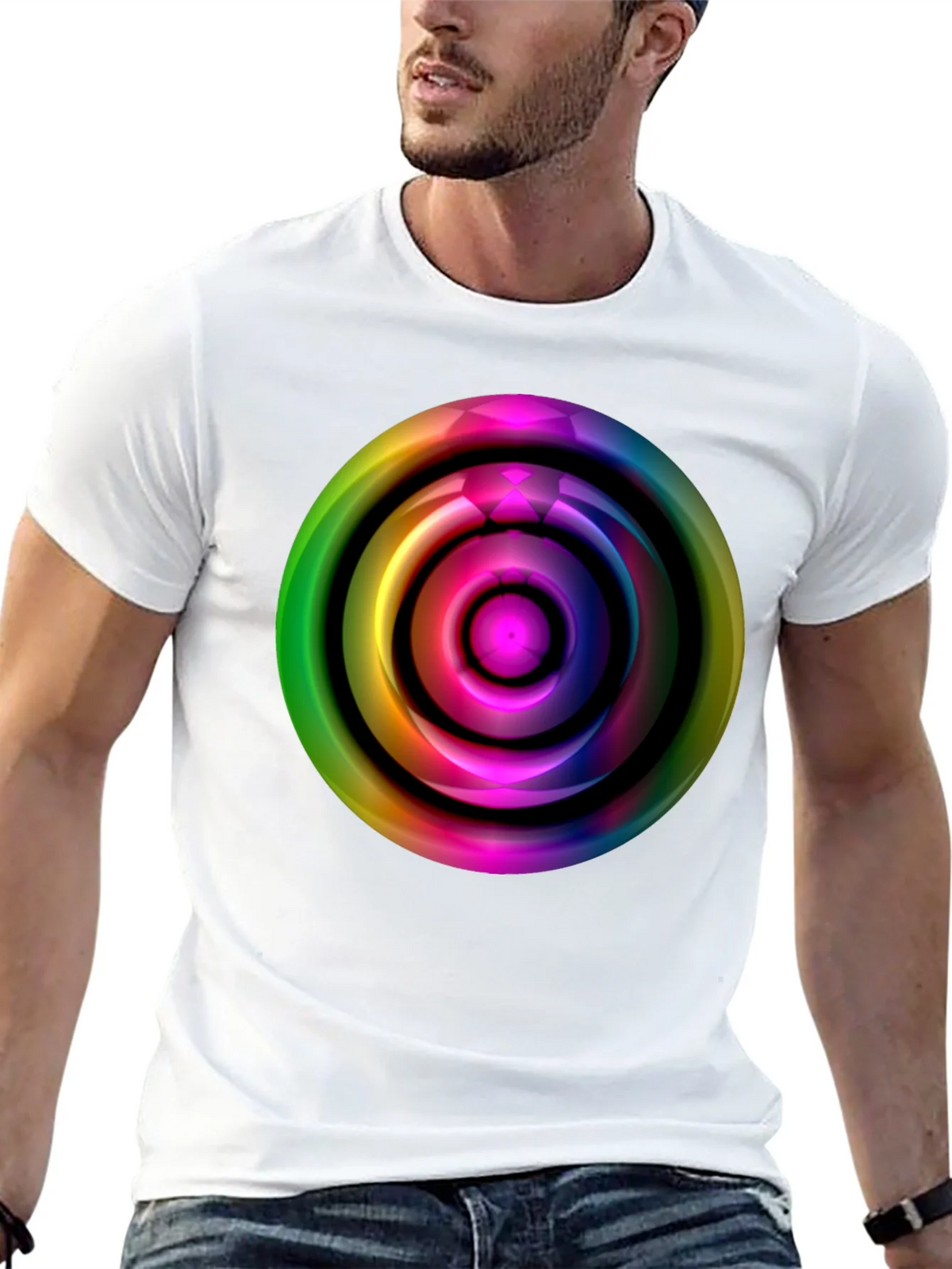 Colorful Abstract Circle Graphic Tee product image 11