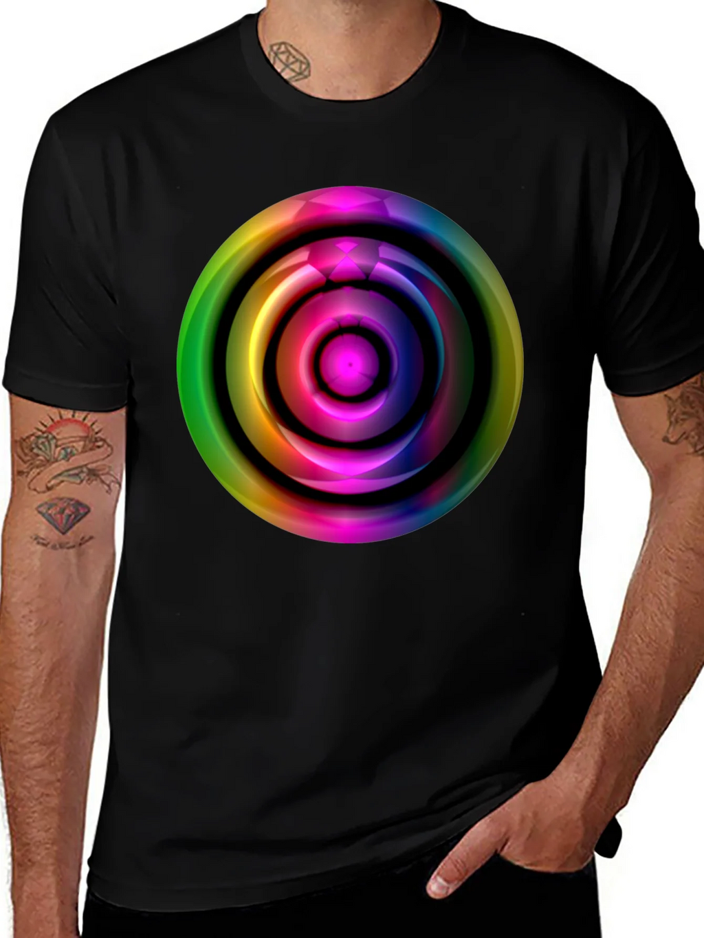 Colorful Abstract Circle Graphic Tee product image 1