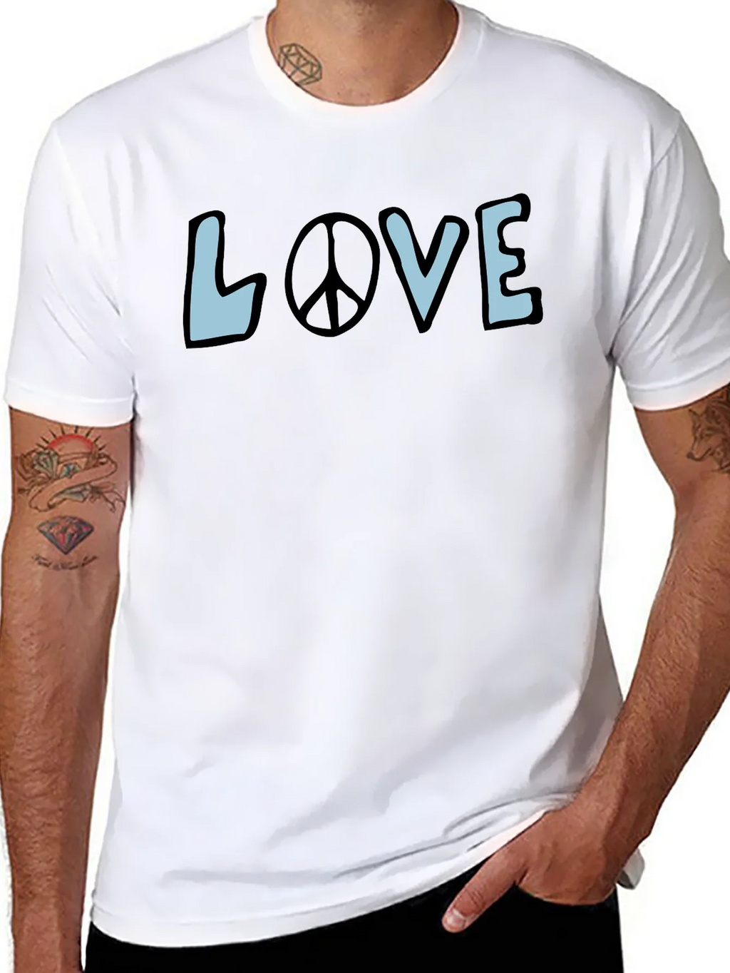 Love & Peace Graphic Tee - Black Short Sleeve Shirt product image 7