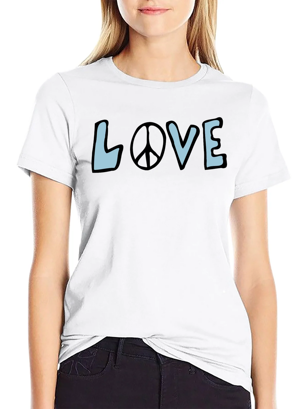 Love & Peace Graphic Tee - Black Short Sleeve Shirt product image 8