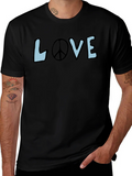 Love & Peace Graphic Tee - Black Short Sleeve Shirt product image 1