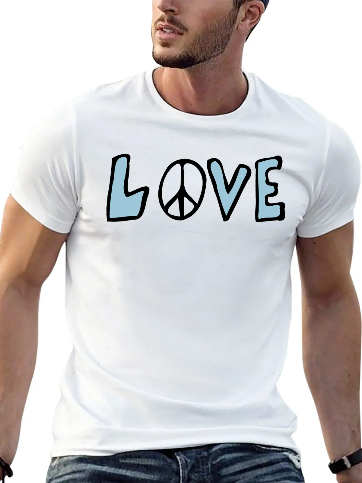Love & Peace Graphic Tee - Black Short Sleeve Shirt product image 12