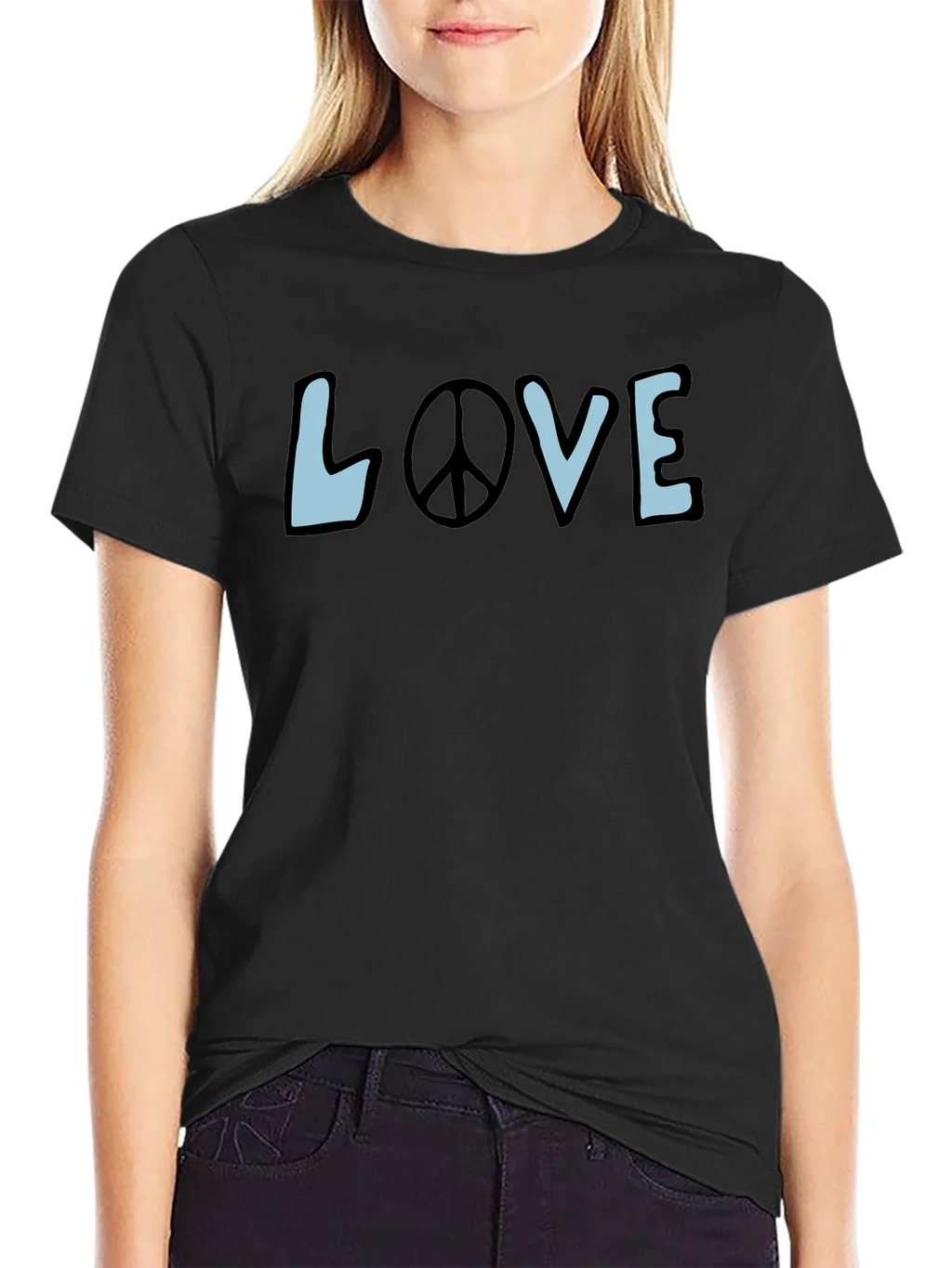 Love & Peace Graphic Tee - Black Short Sleeve Shirt product image 2