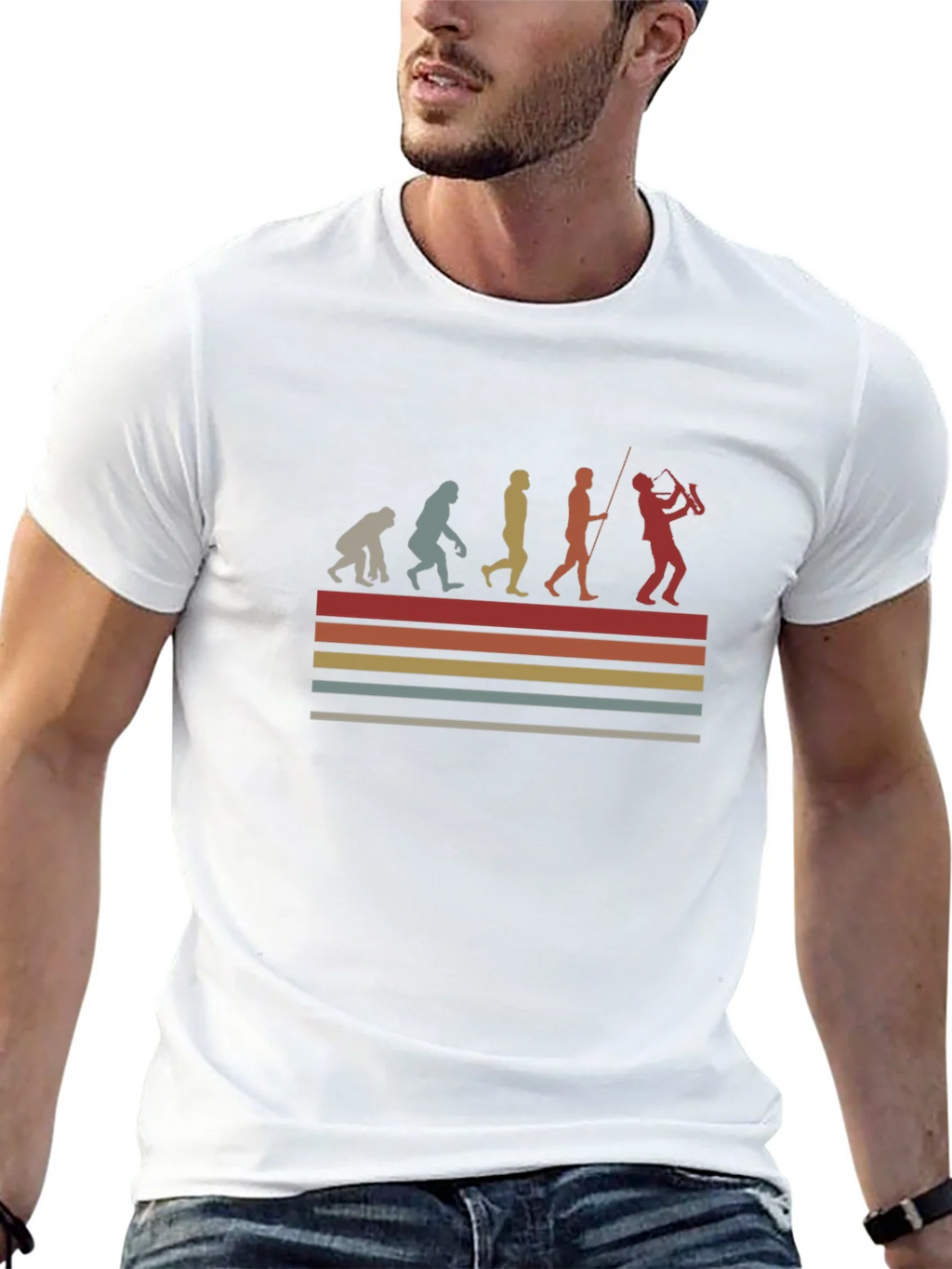 Evolution of Saxophonist T-Shirt product image 12