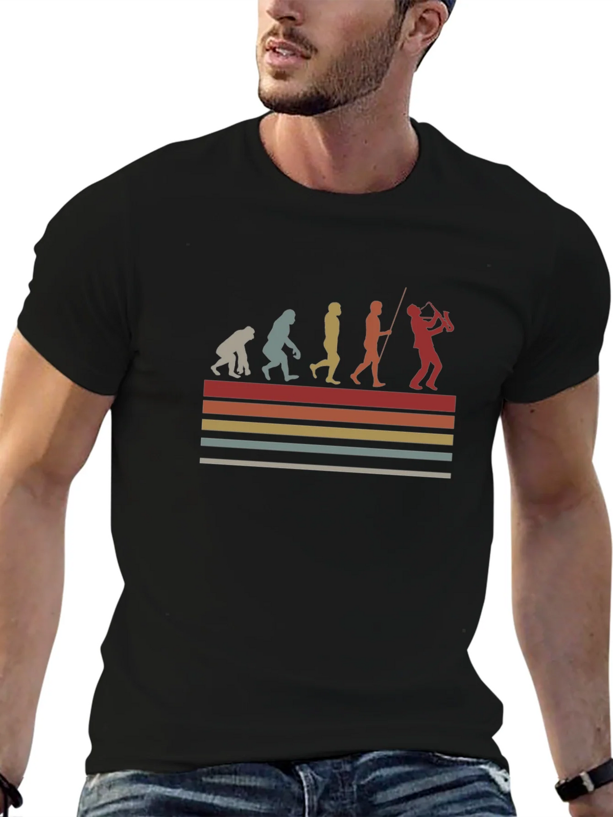 Evolution of Saxophonist T-Shirt product image 6