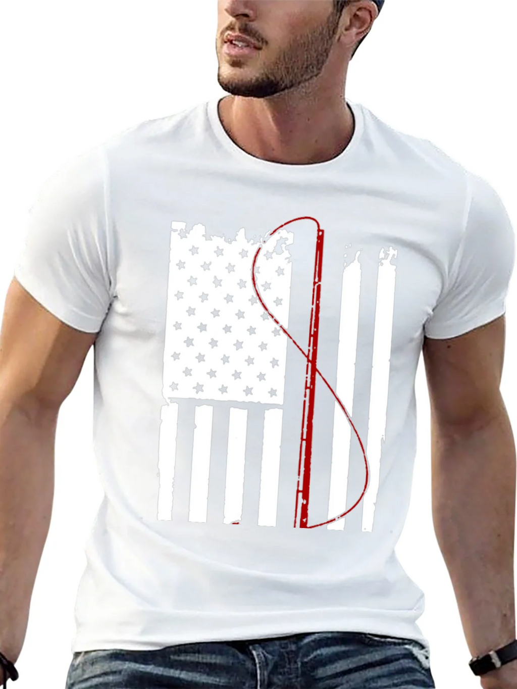 Fishing Flag Graphic Tee - Patriotic Angler product image 11