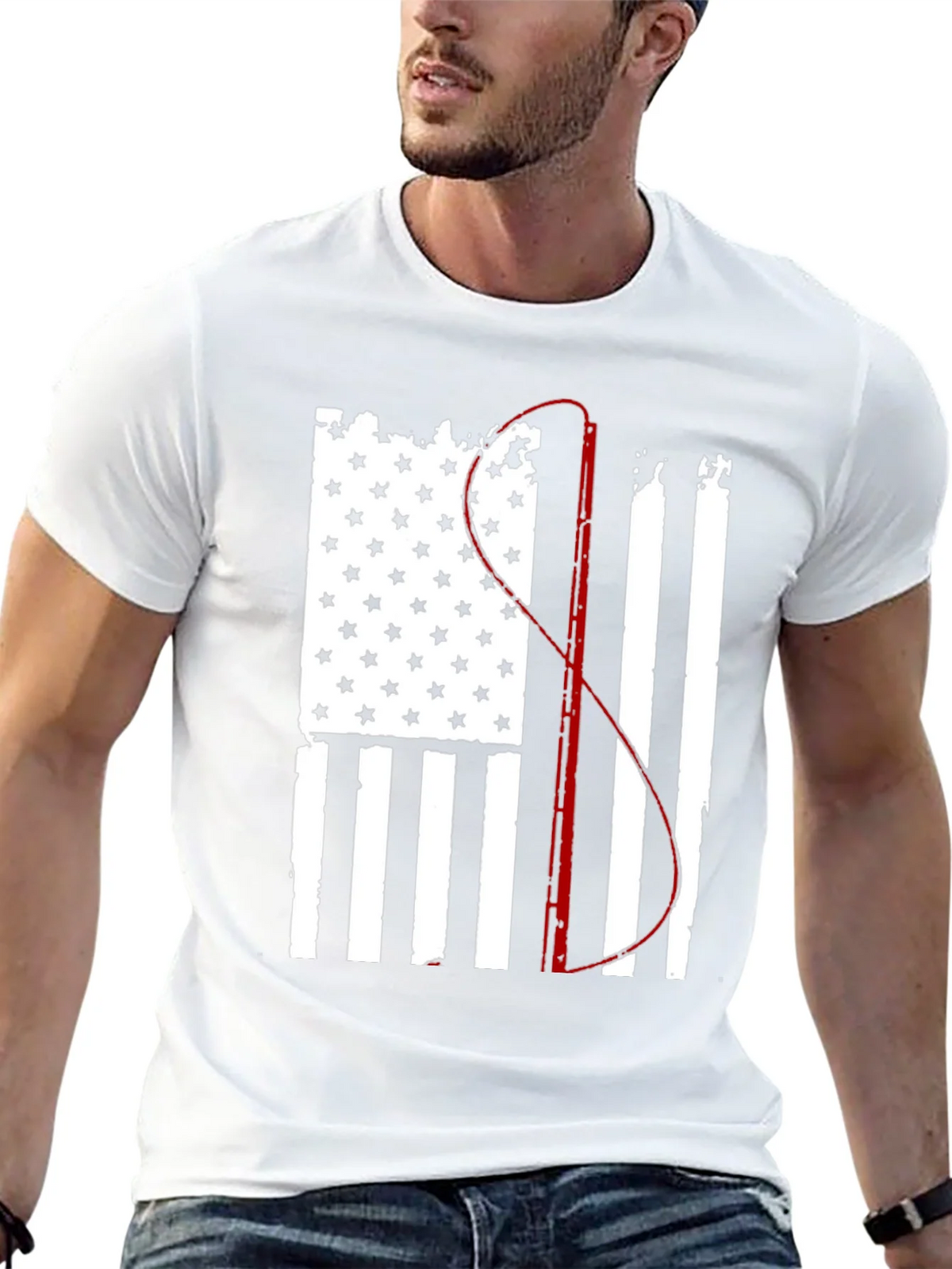 Fishing Flag Graphic Tee - Patriotic Angler product image 11