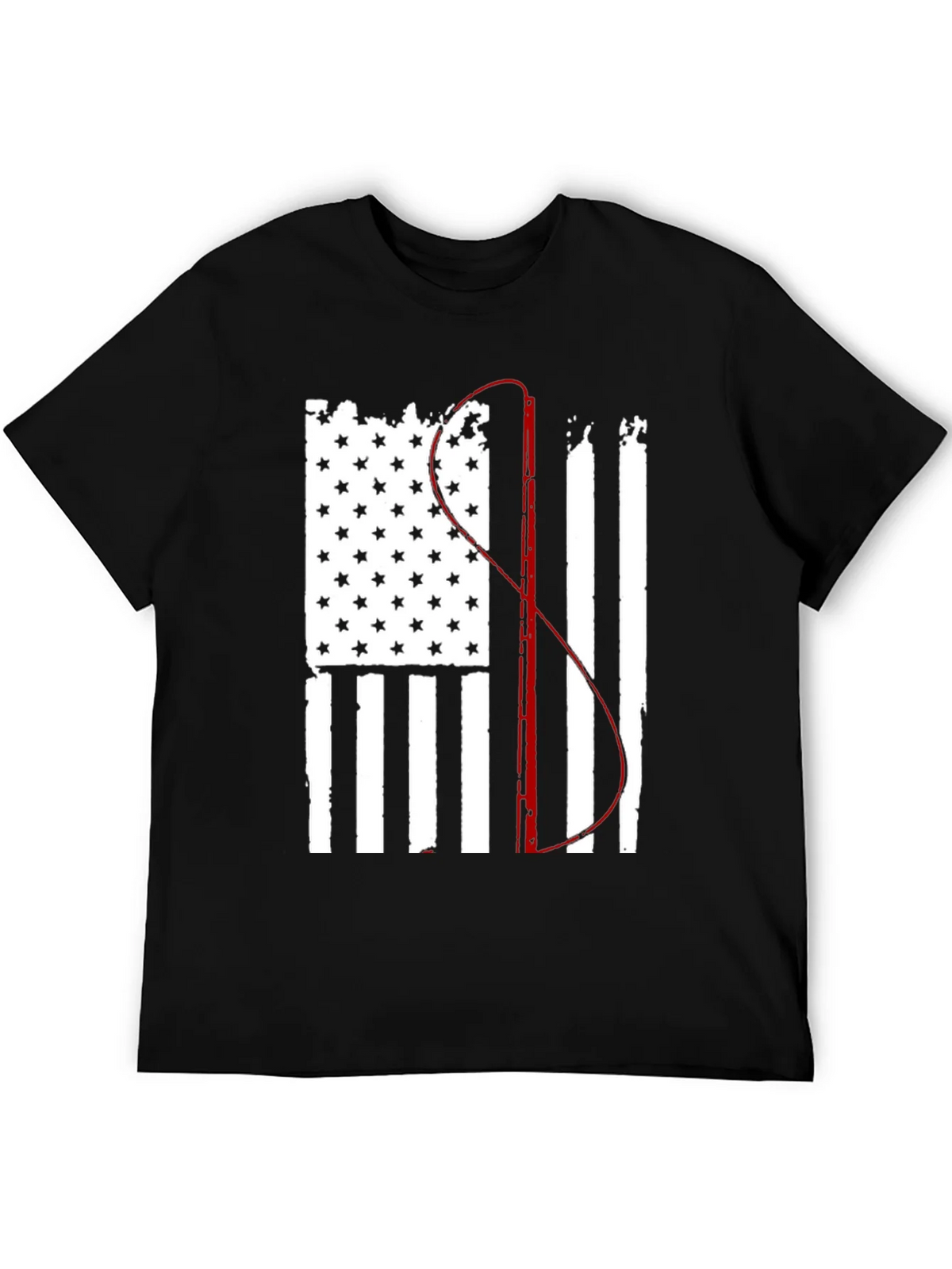 Fishing Flag Graphic Tee - Patriotic Angler product image 4