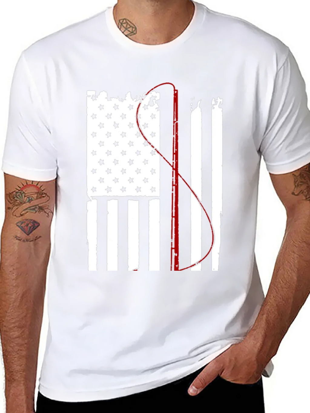 Fishing Flag Graphic Tee - Patriotic Angler product image 6