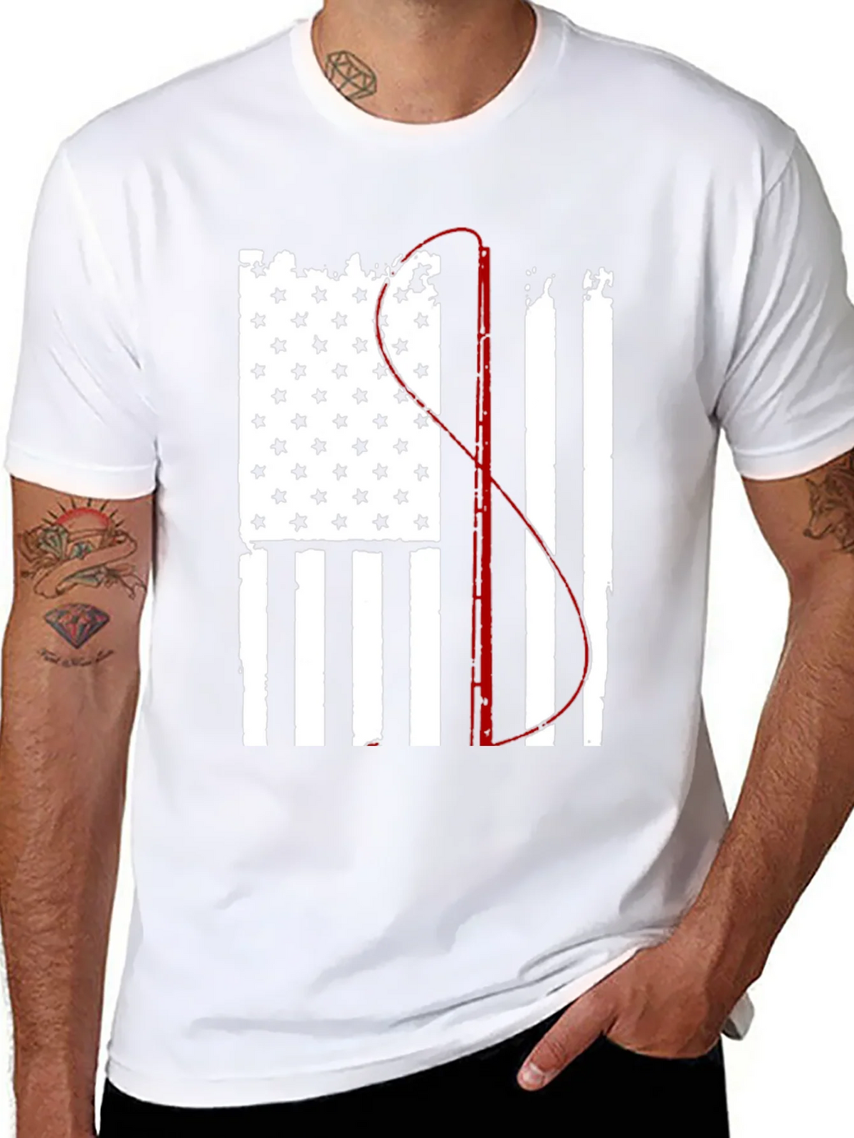 Fishing Flag Graphic Tee - Patriotic Angler product image 6