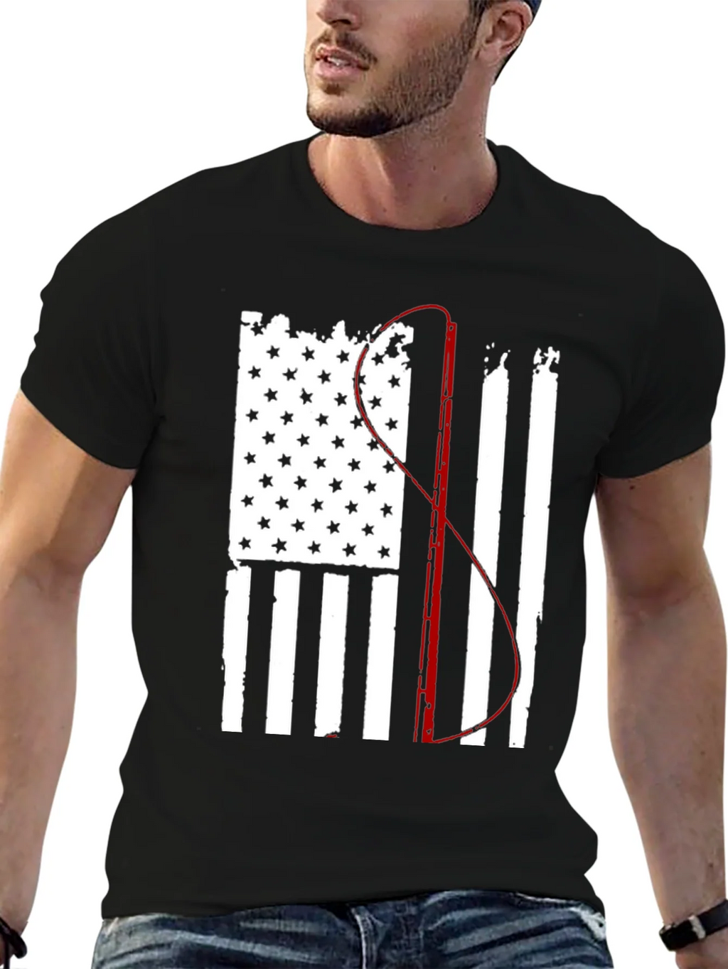 Fishing Flag Graphic Tee - Patriotic Angler product image 5