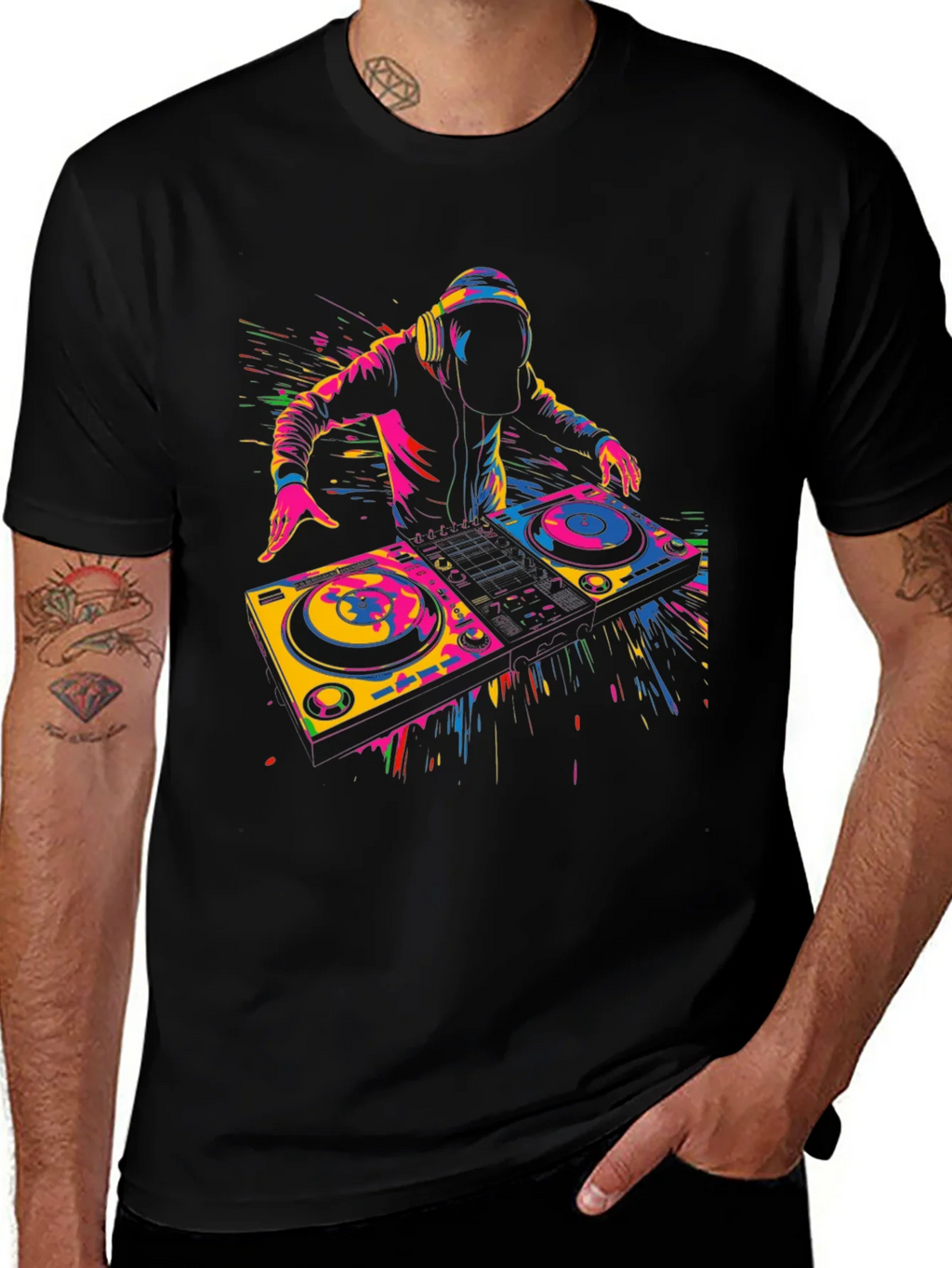 DJ Graphic T-Shirt - Black - Vibrant Design product image 1