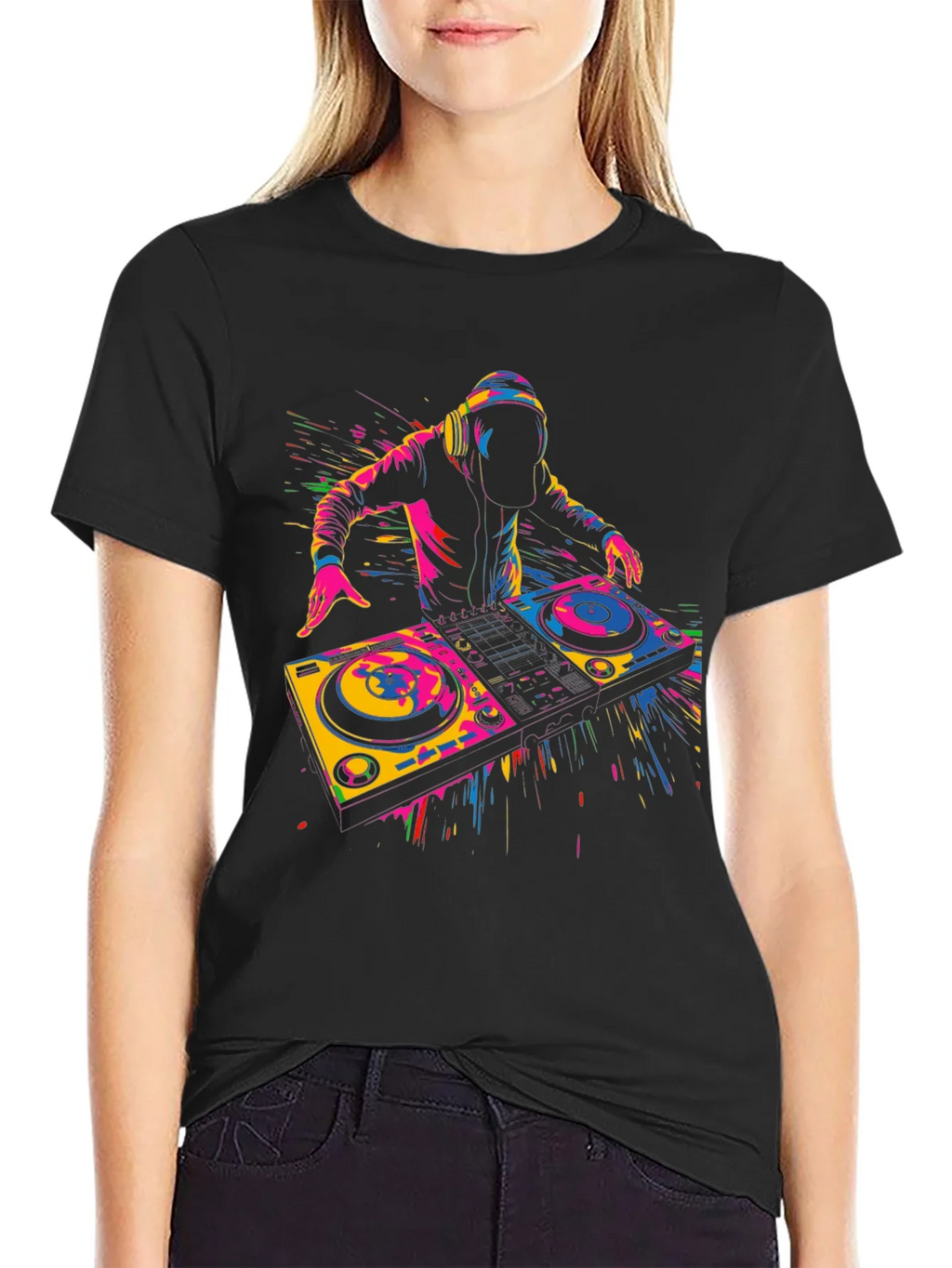 DJ Graphic T-Shirt - Black - Vibrant Design product image 2