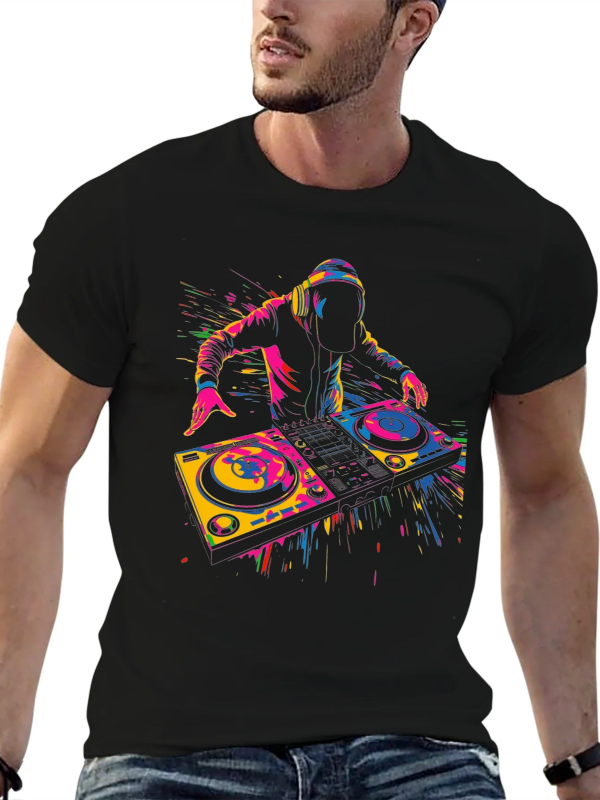 DJ Graphic T-Shirt - Black - Vibrant Design product image 6