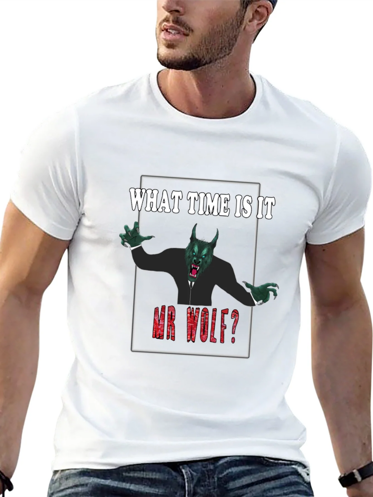 What Time Is It Mr. Wolf? Funny Graphic Tee product image 12