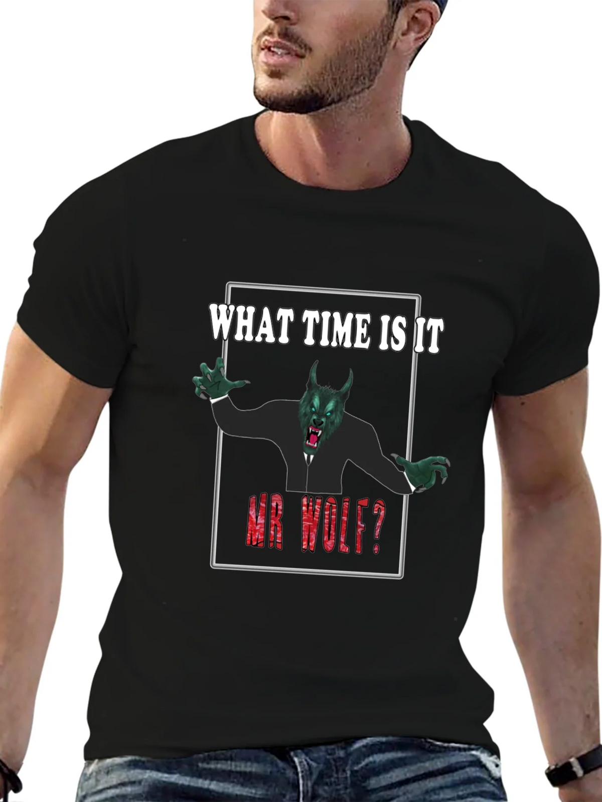 What Time Is It Mr. Wolf? Funny Graphic Tee product image 6