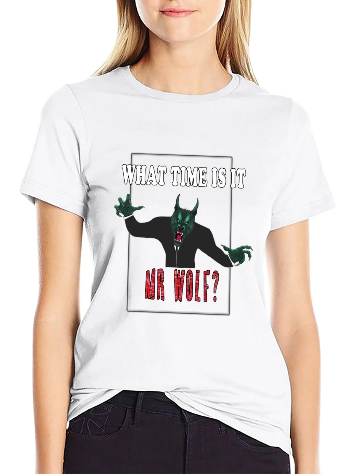 What Time Is It Mr. Wolf? Funny Graphic Tee product image 8