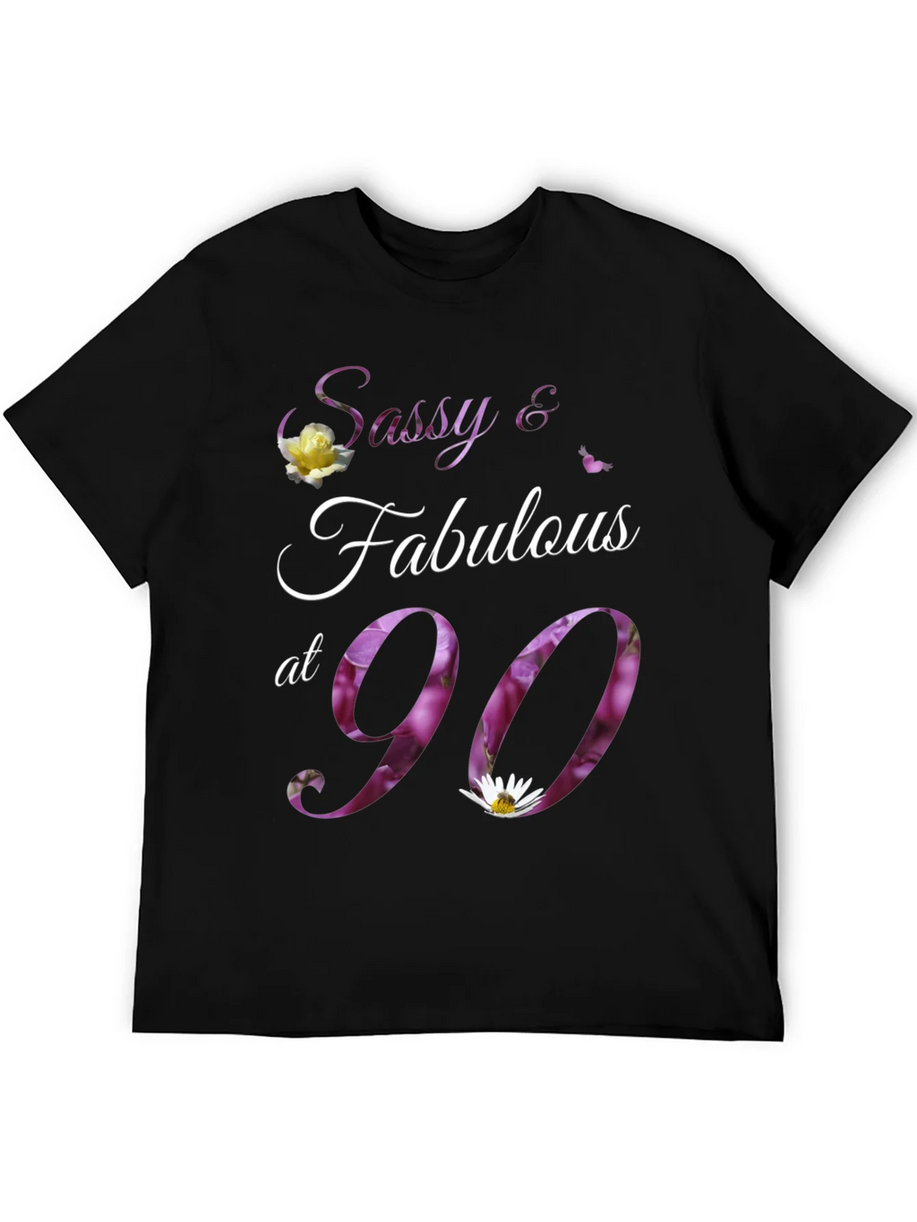 Sassy & Fabulous at 90 Floral Birthday T-Shirt product image 5