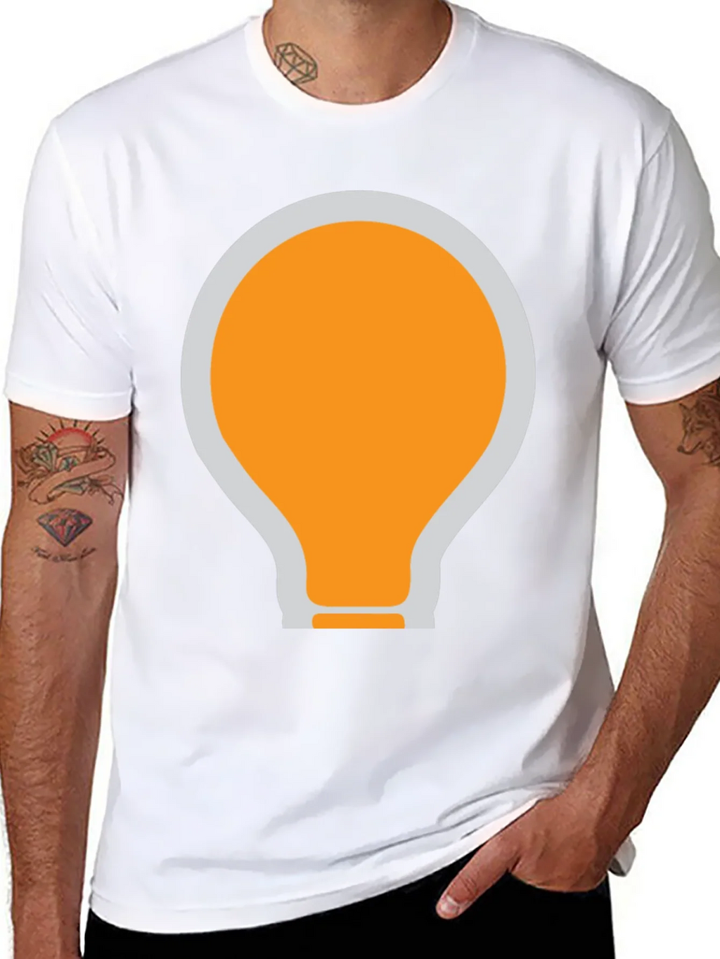 Black T-Shirt with Light Bulb Graphic product image 7