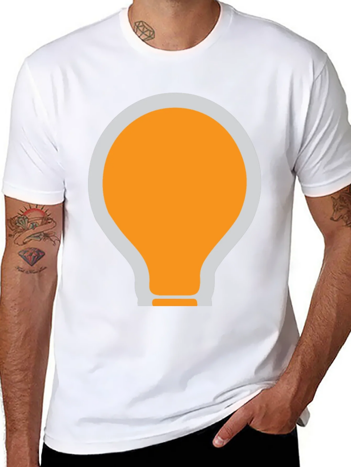Black T-Shirt with Light Bulb Graphic product image 7