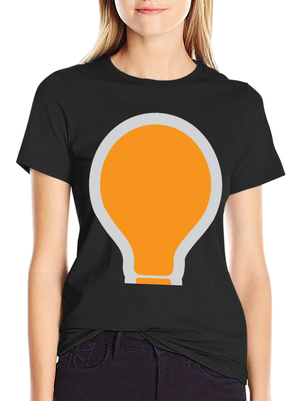 Black T-Shirt with Light Bulb Graphic product image 2