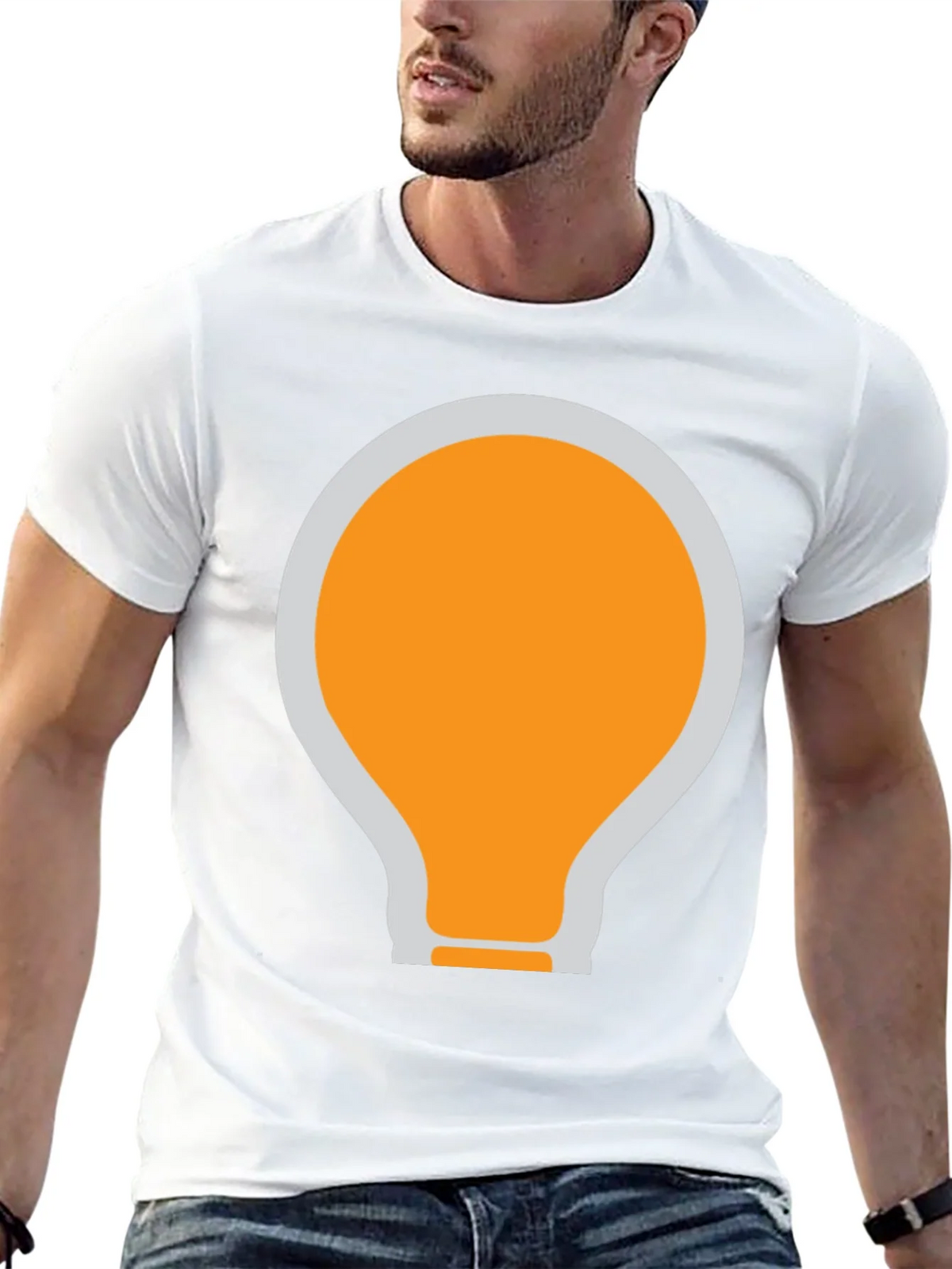 Black T-Shirt with Light Bulb Graphic product image 12