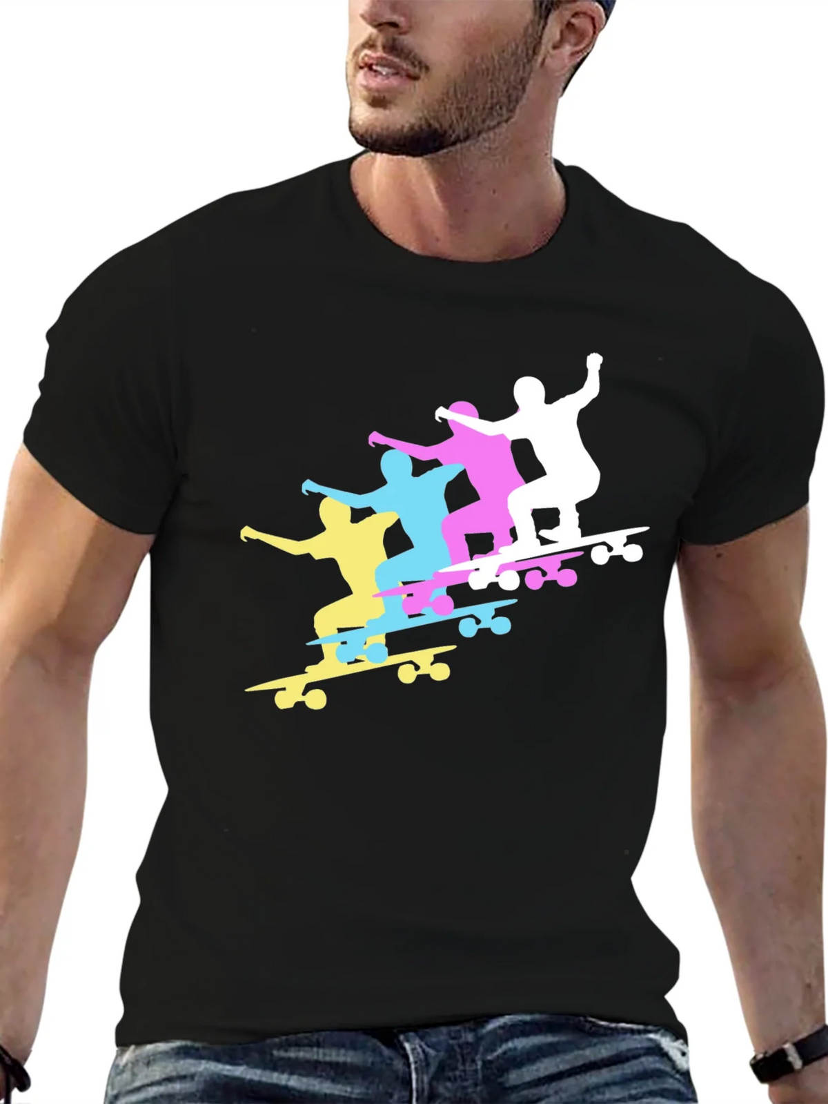 Skateboard Silhouette Graphic T-Shirt product image 4