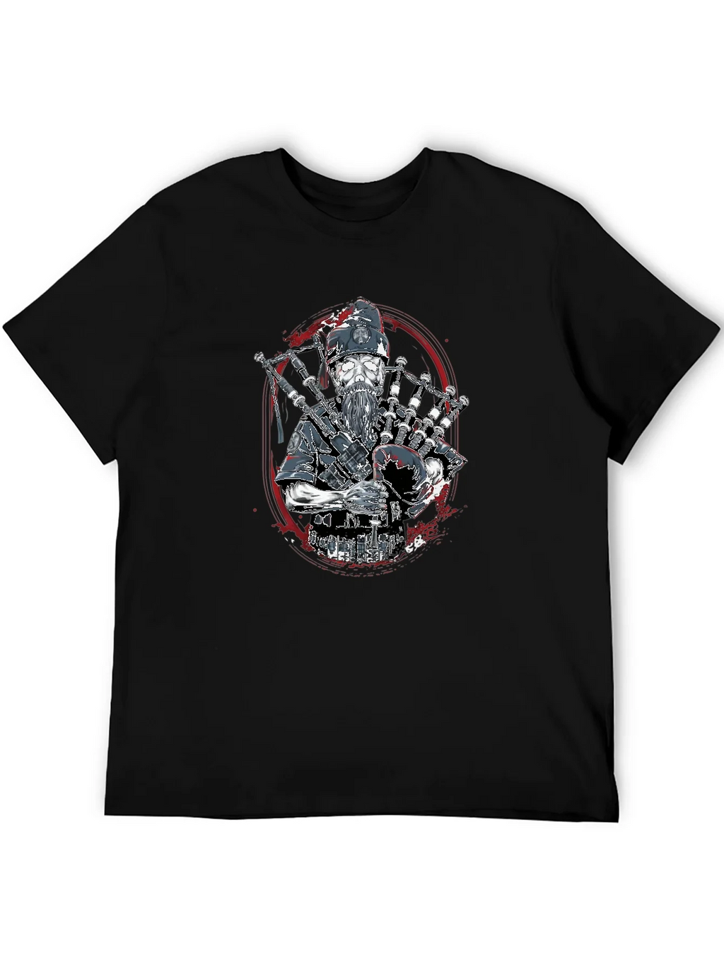 Bagpiper Skeleton T-Shirt - Black product image 1