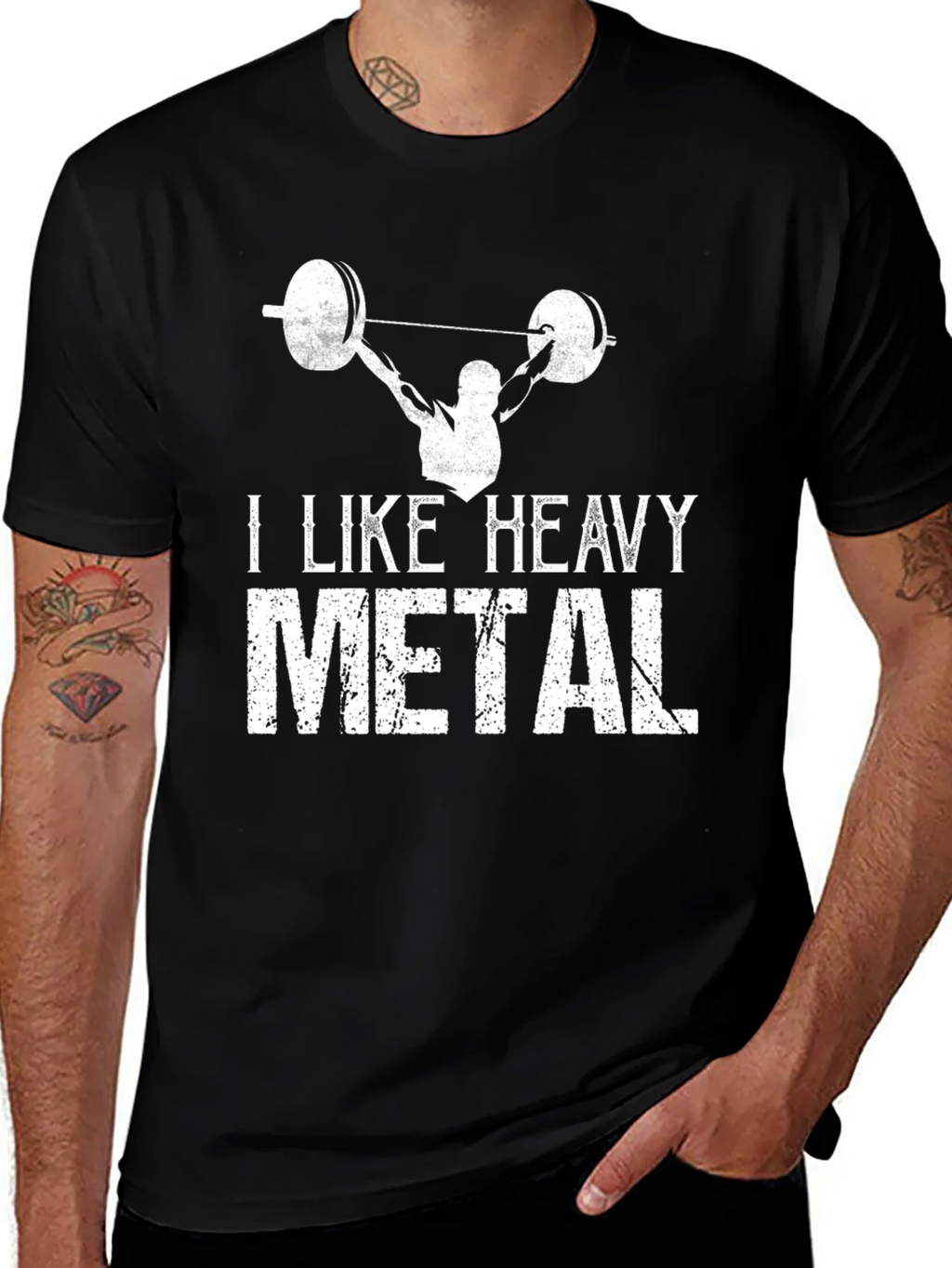 Heavy Metal Gym T-Shirt - Black Weightlifting Design product image 1
