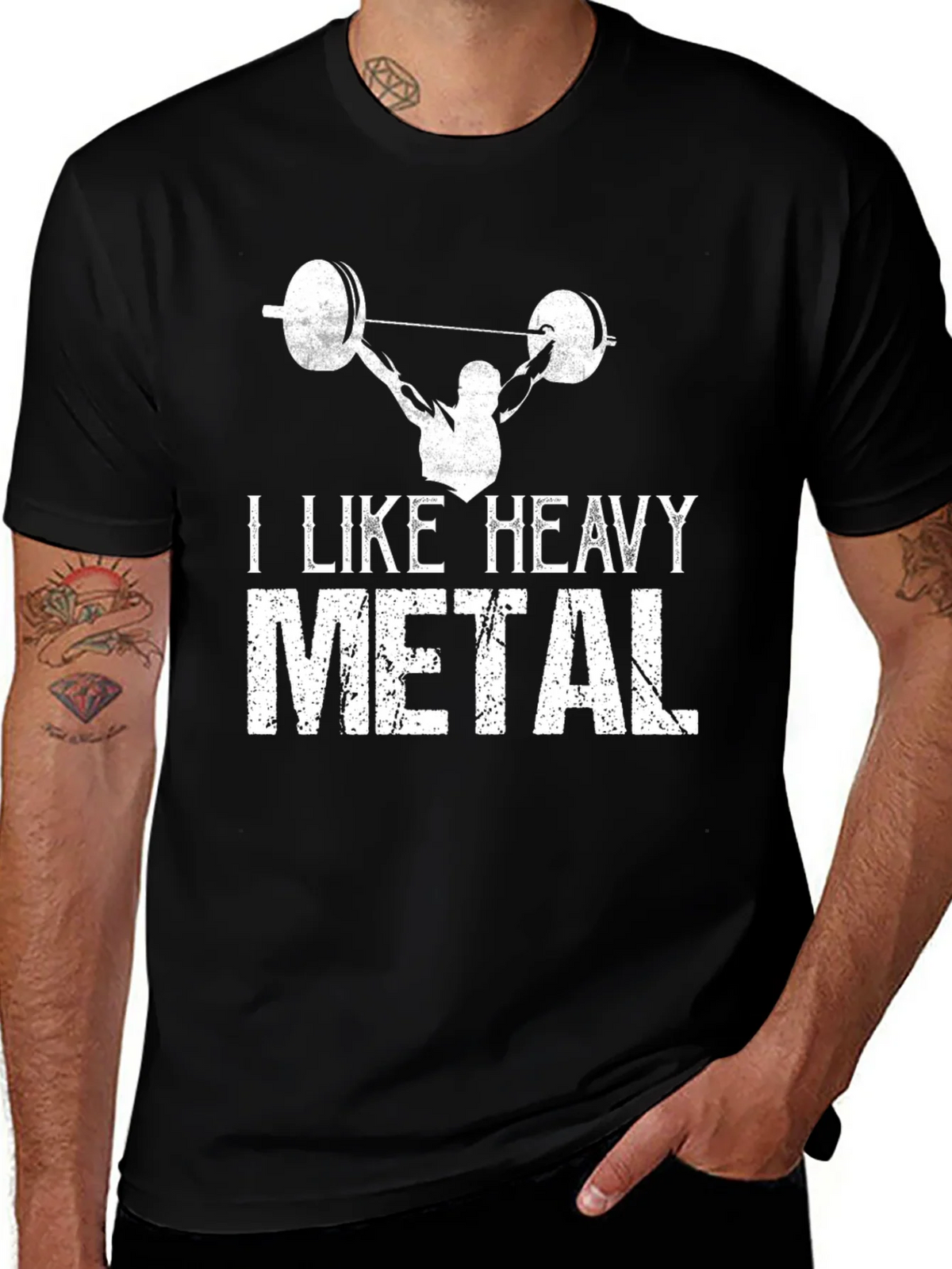 Heavy Metal Gym T-Shirt - Black Weightlifting Design product image 1