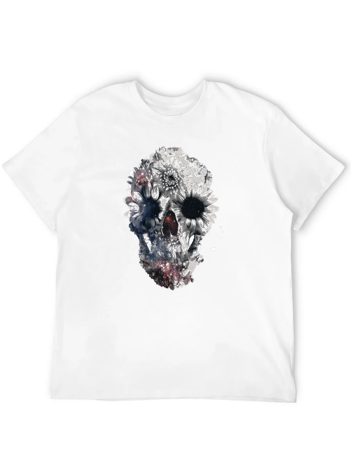 Floral Skull Graphic Black T-Shirt product image 11