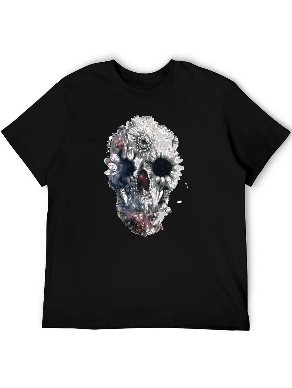 Floral Skull Graphic Black T-Shirt product image 5