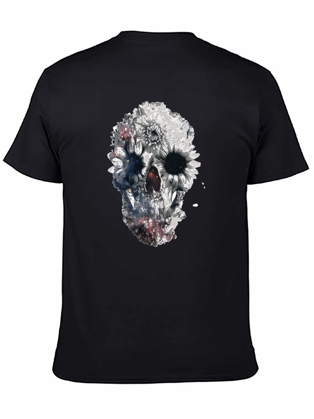 Floral Skull Graphic Black T-Shirt product image 4