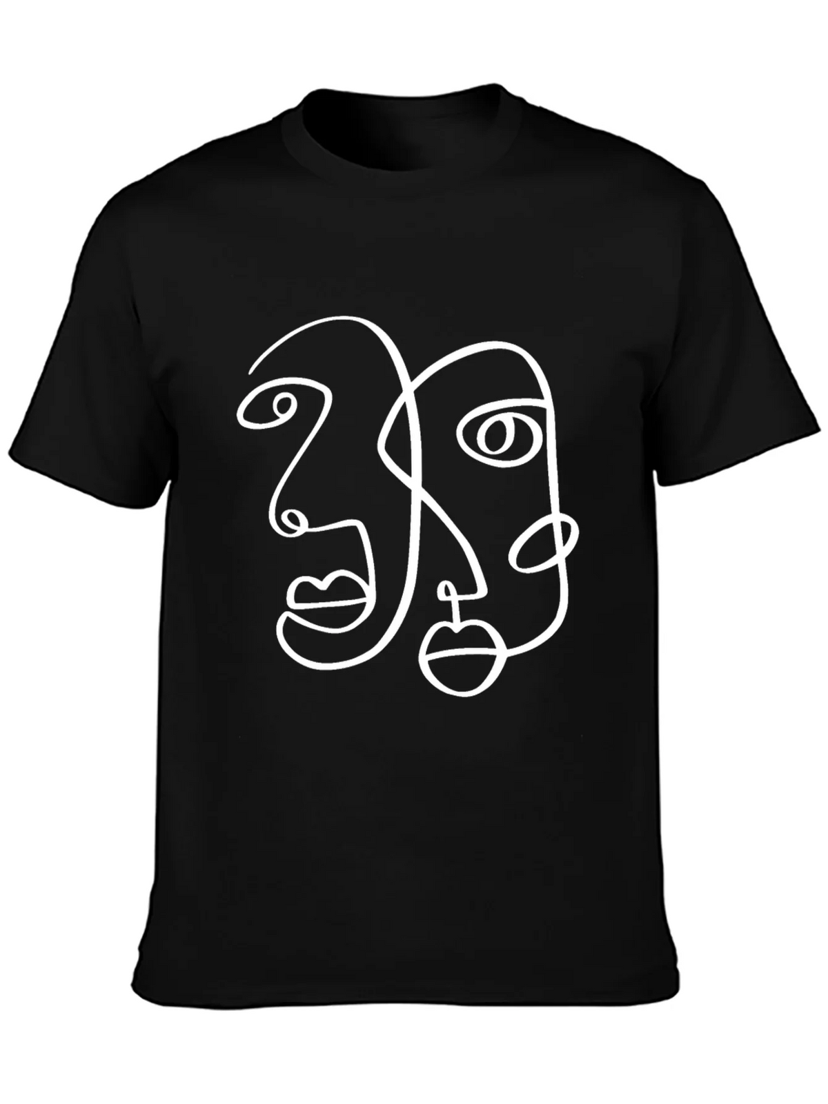 Abstract Face Line Art Graphic Tee product image 3