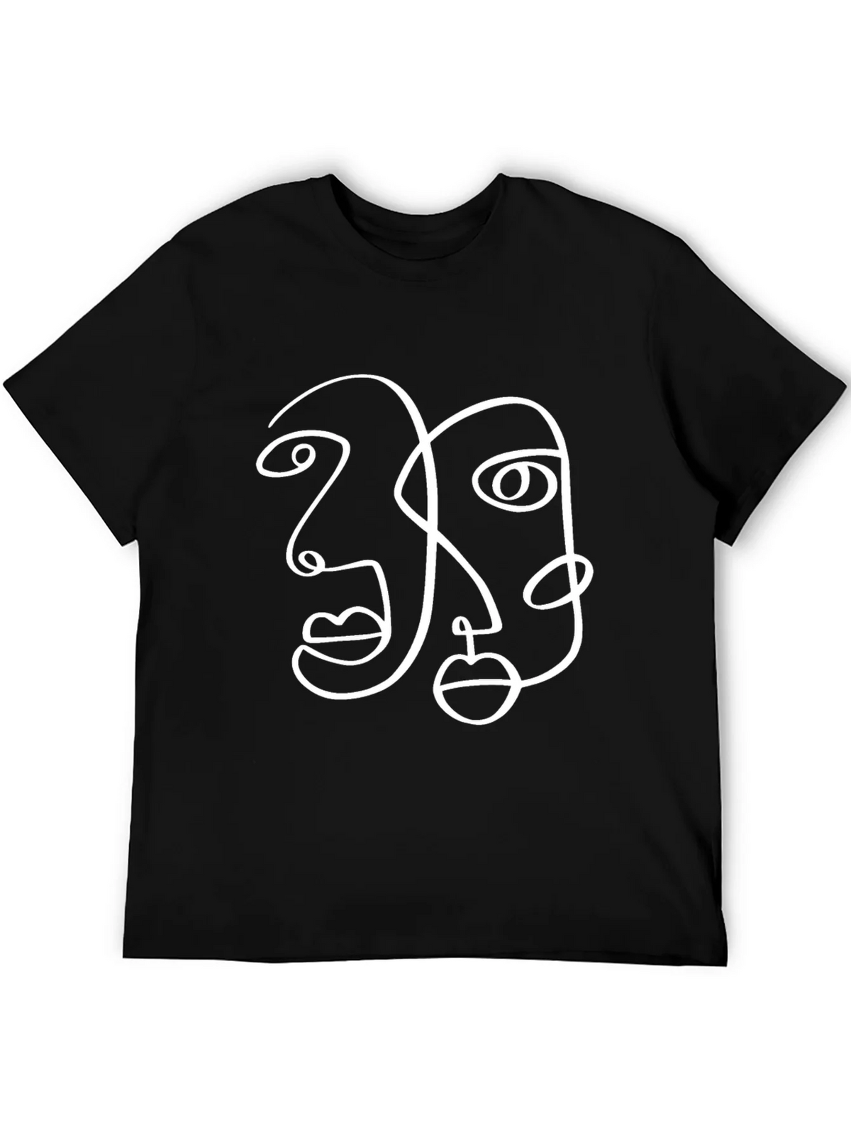Abstract Face Line Art Graphic Tee product image 5