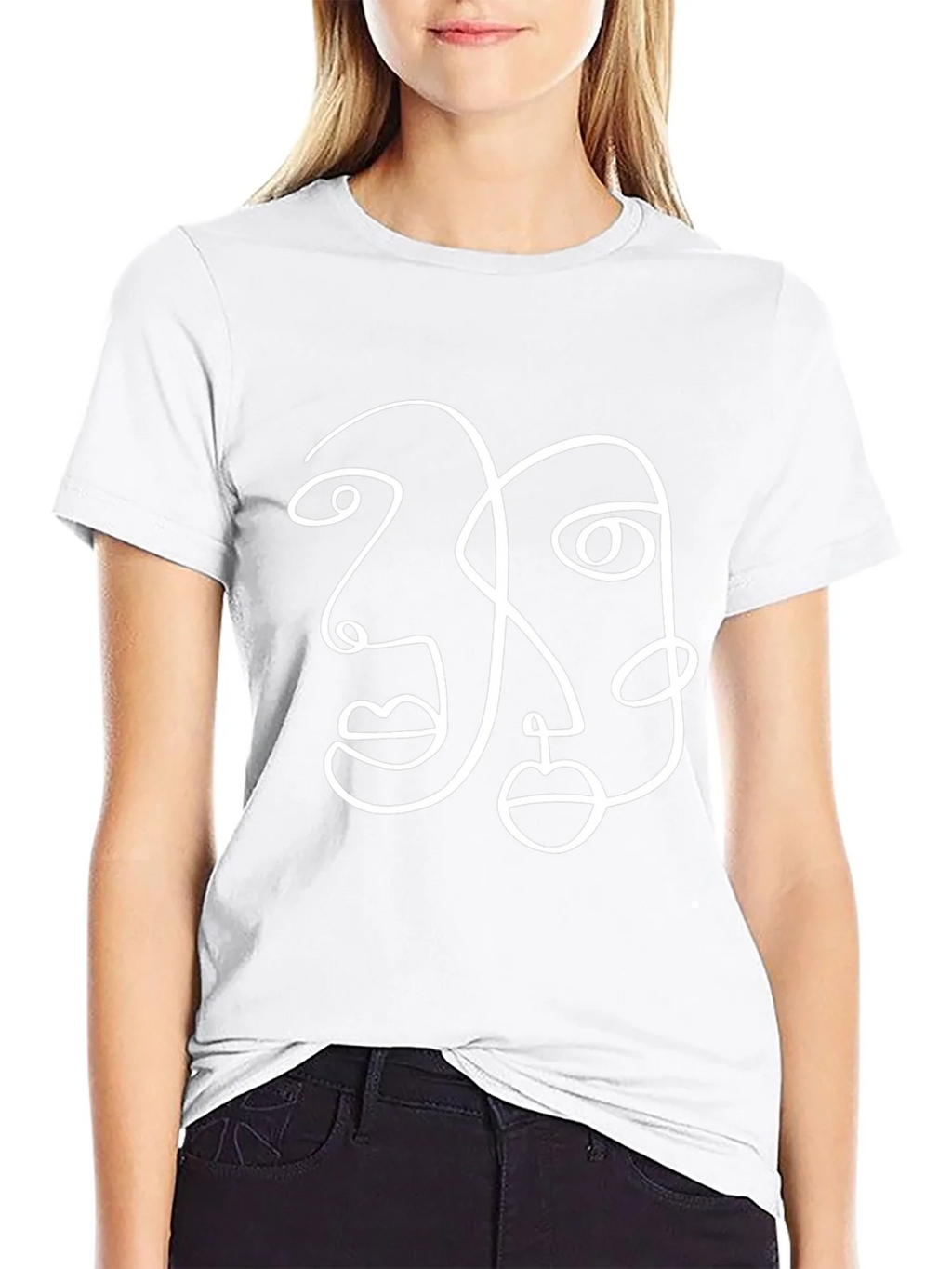 Abstract Face Line Art Graphic Tee product image 8