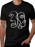 Abstract Face Line Art Graphic Tee product image 1